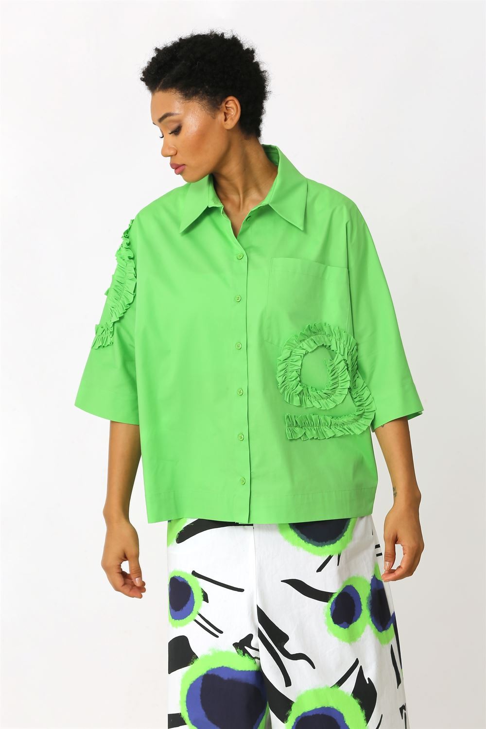 Bizefashion Gömlek BZ016 - Yeşil
