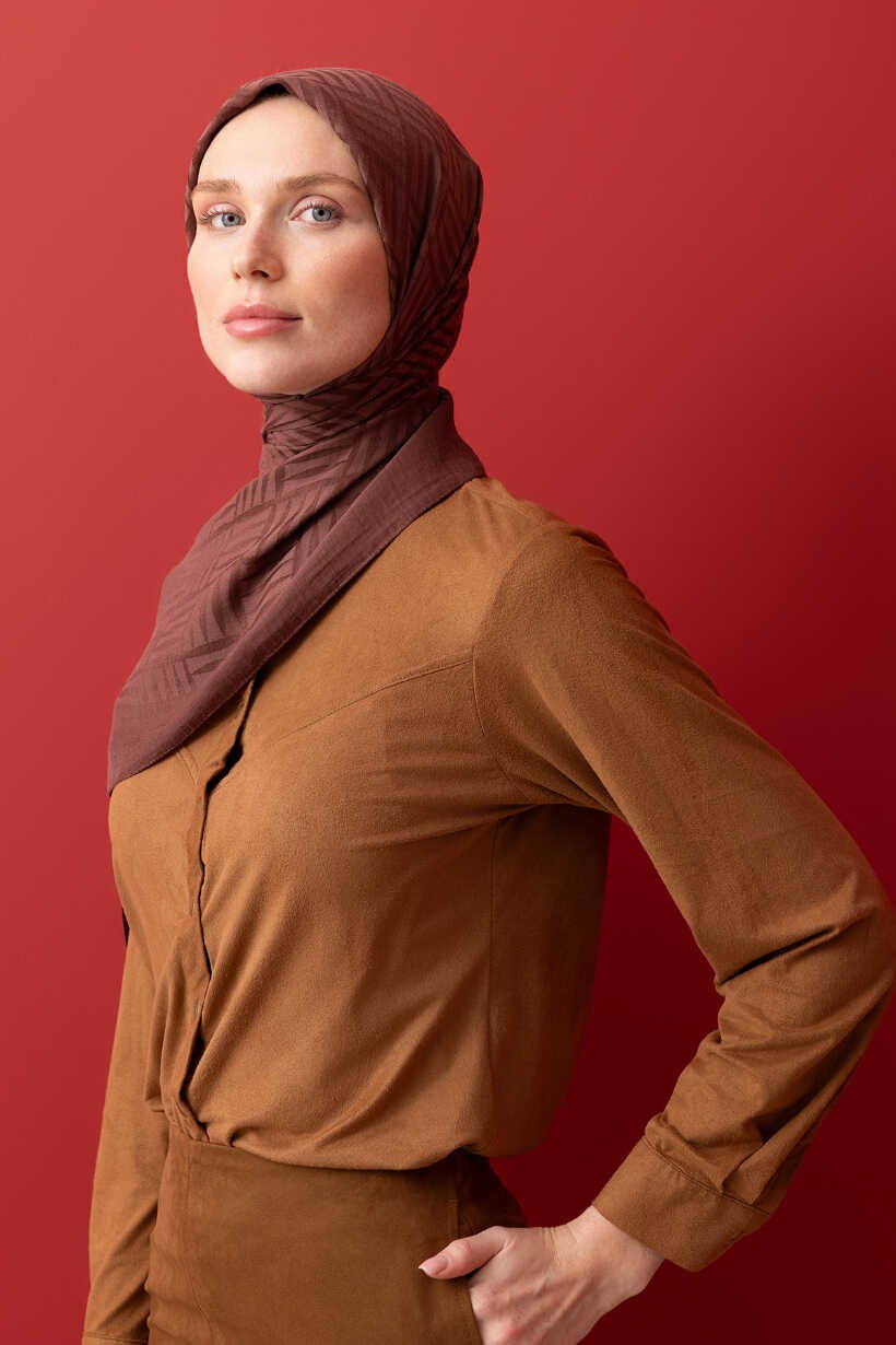 İmannoor Şal Pamuk Naia 25Y-İM-3007 - Kahve