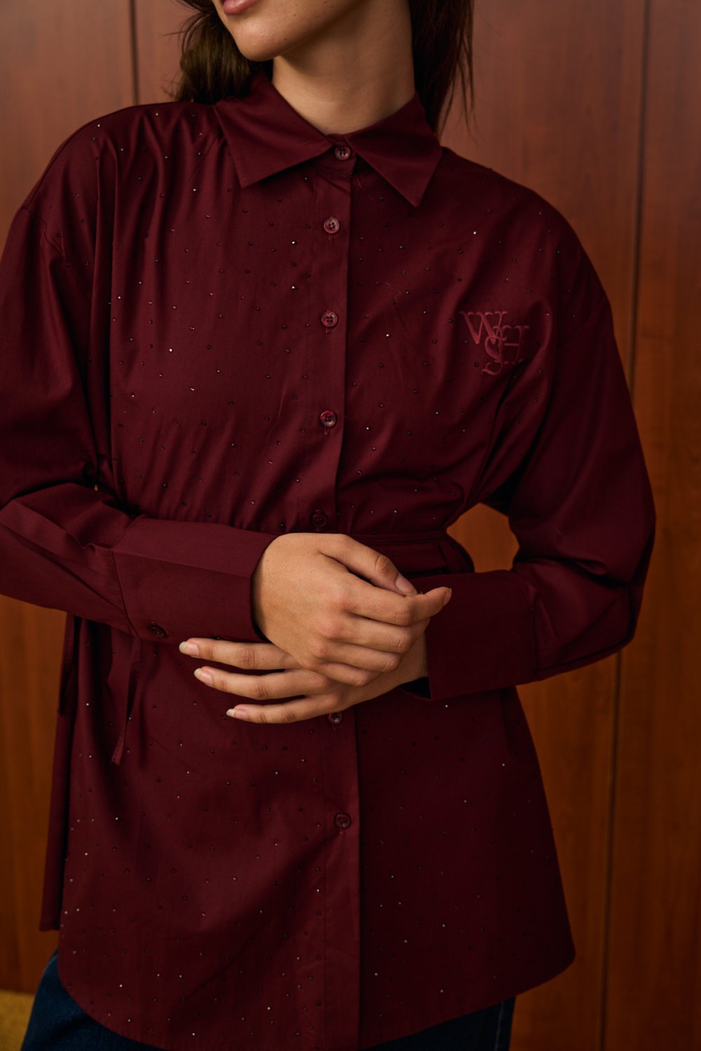 Merwish Gömlek 25K-MR-1580 - Bordo