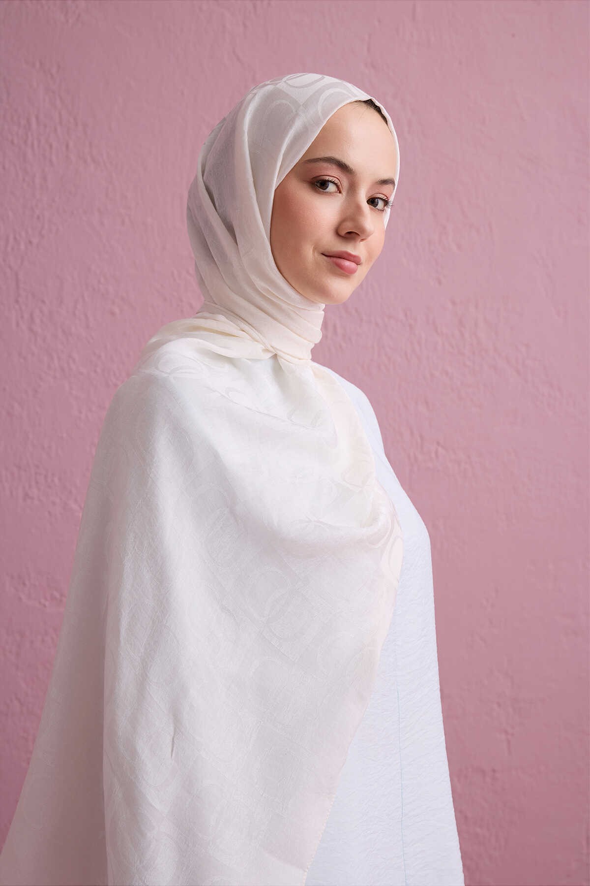 İmannoor Şal Pamuk Naia 25Y-İM-3001 - Beyaz
