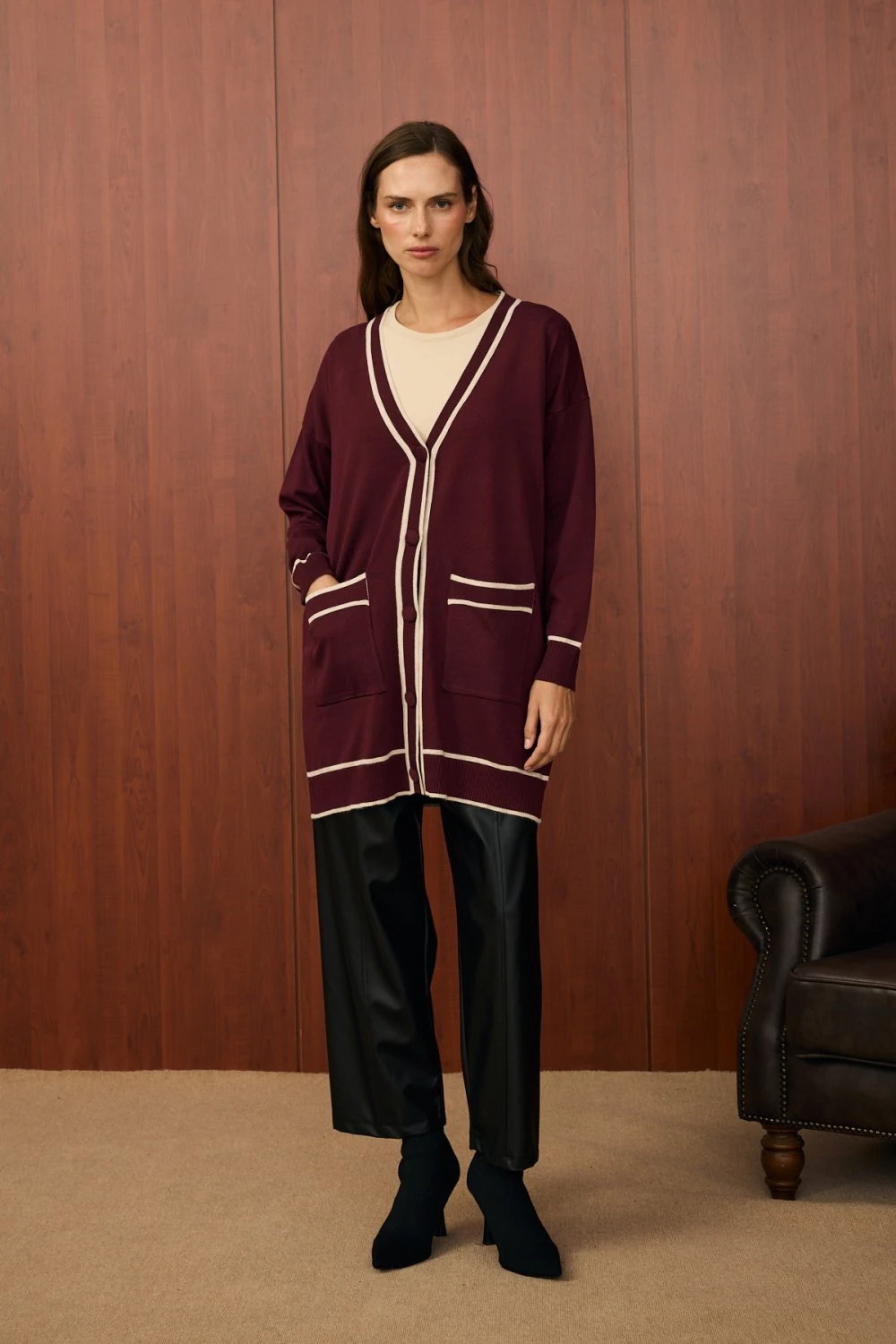 Merwish Hırka 25K-MR-1555 - Bordo