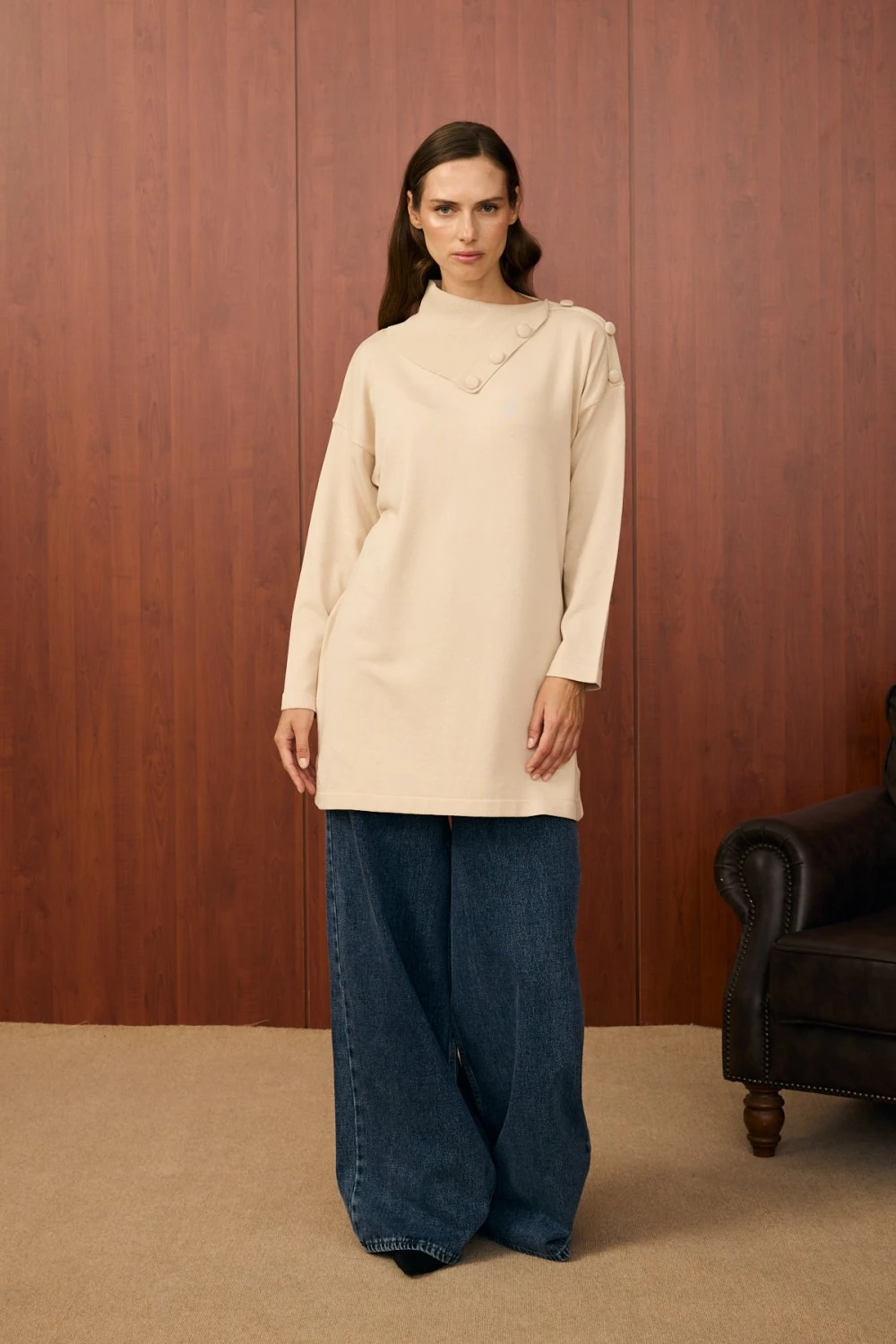 Merwish Tunik 25K-MR-1558 - Bej