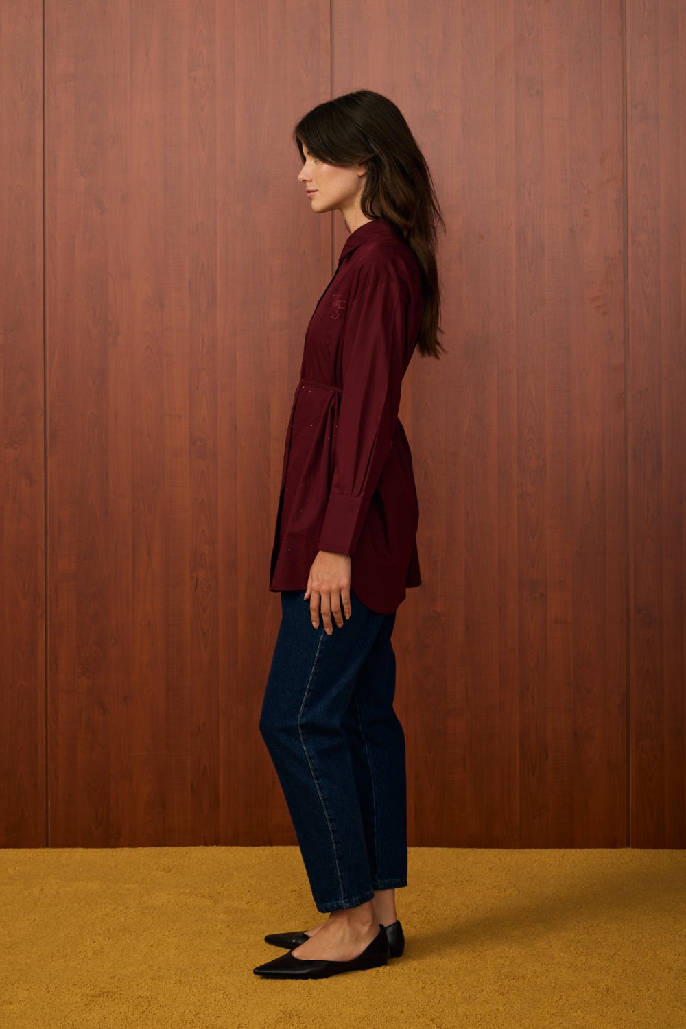 Merwish Gömlek 25K-MR-1580 - Bordo