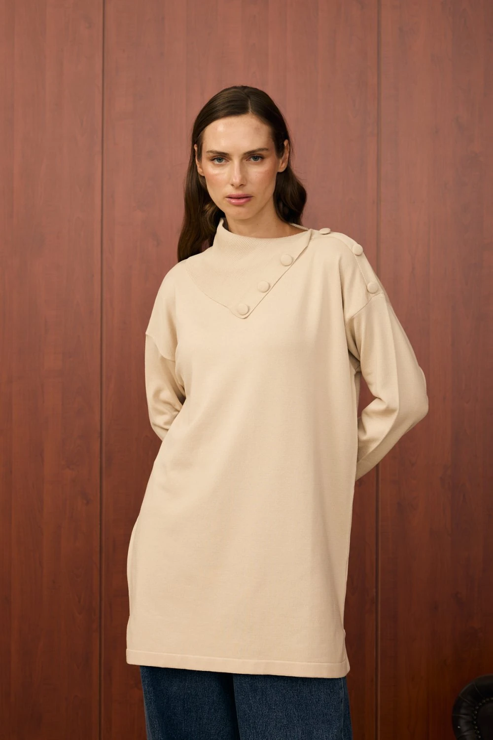 Merwish Tunik 25K-MR-1558 - Bej