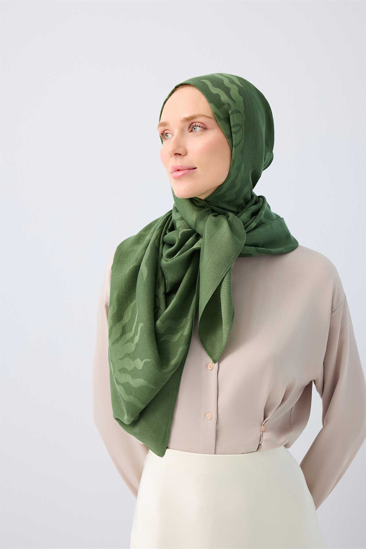 İmannoor Şal Tencel Yün 25Y-İM-3038 - Yeşil