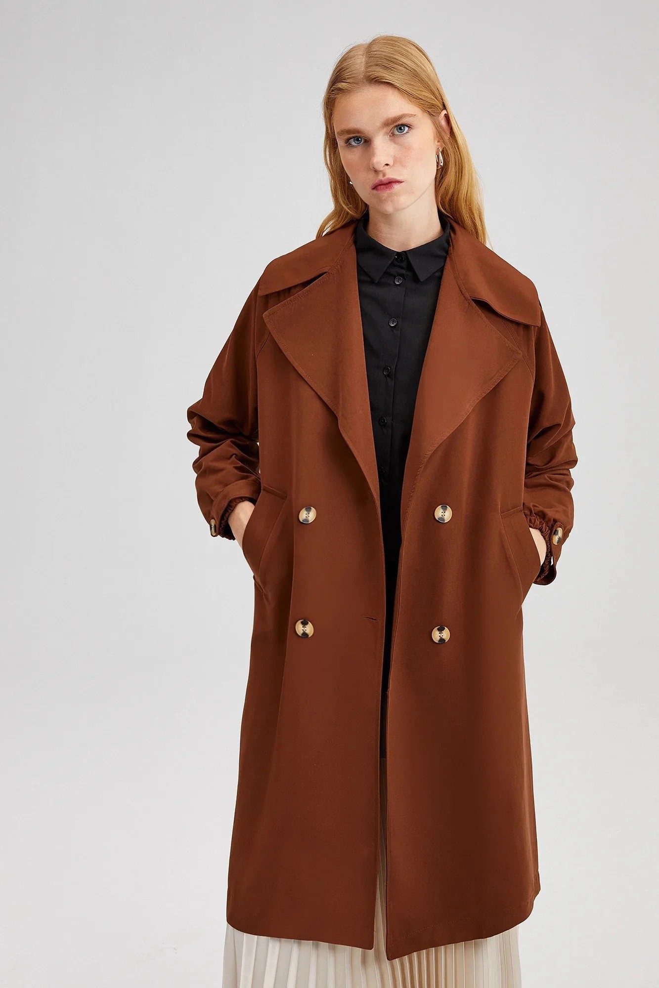 Touche Trench Coat 23F1X054 - Brown