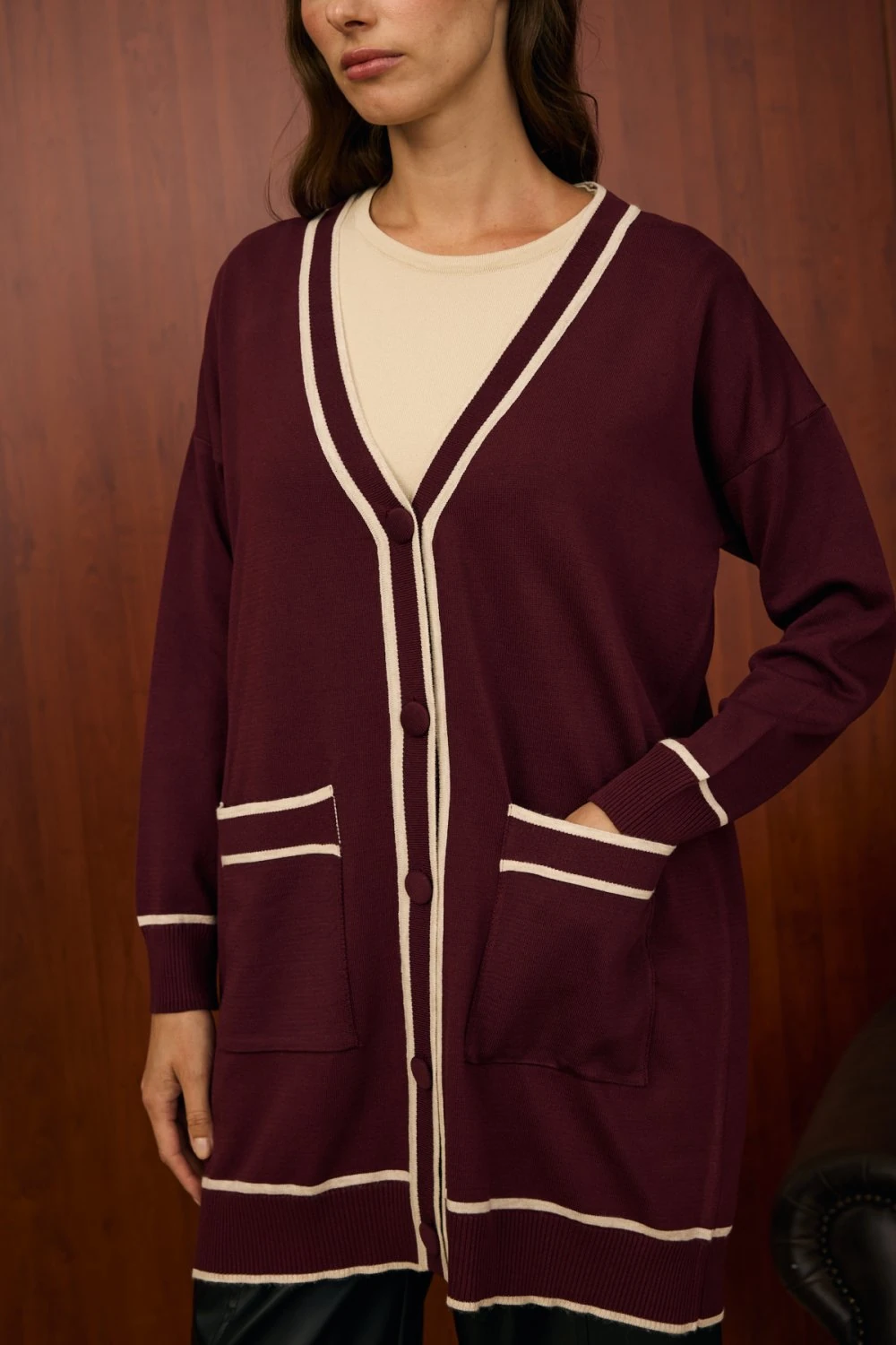 Merwish Hırka 25K-MR-1555 - Bordo