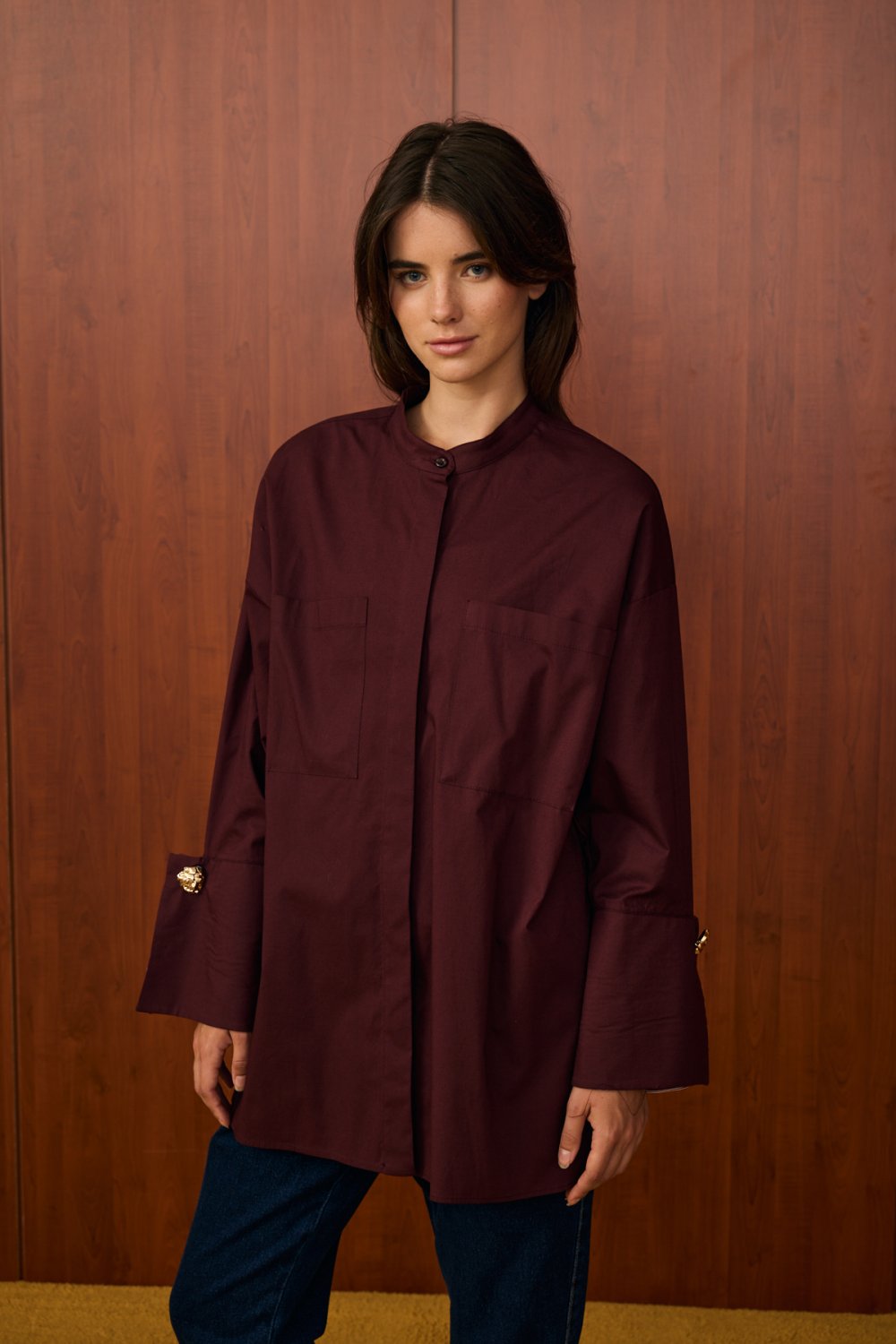 Merwish Gömlek 25K-MR-1529 - Bordo