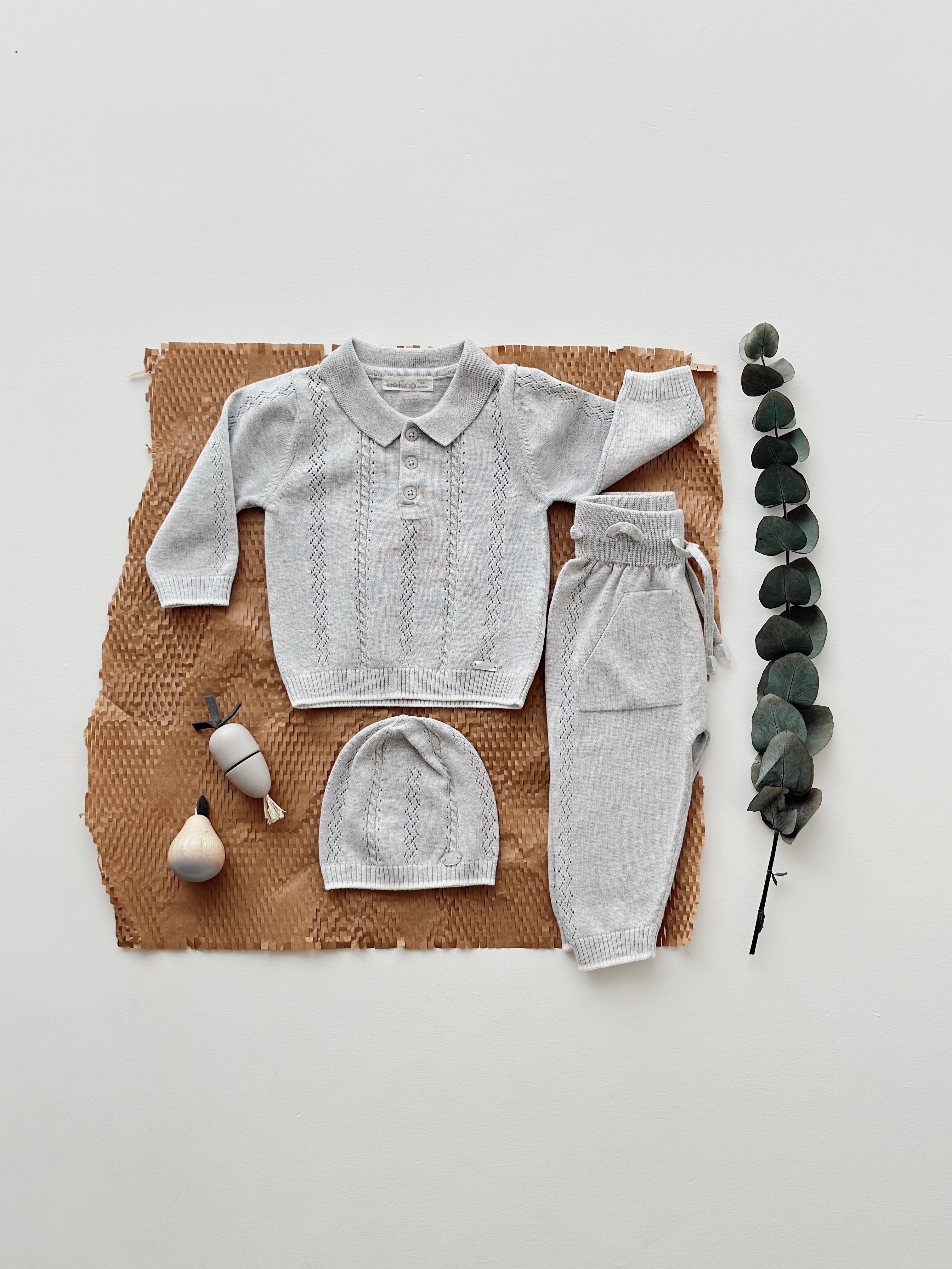 GRAY POLO SUIT | 3'LÜ SET