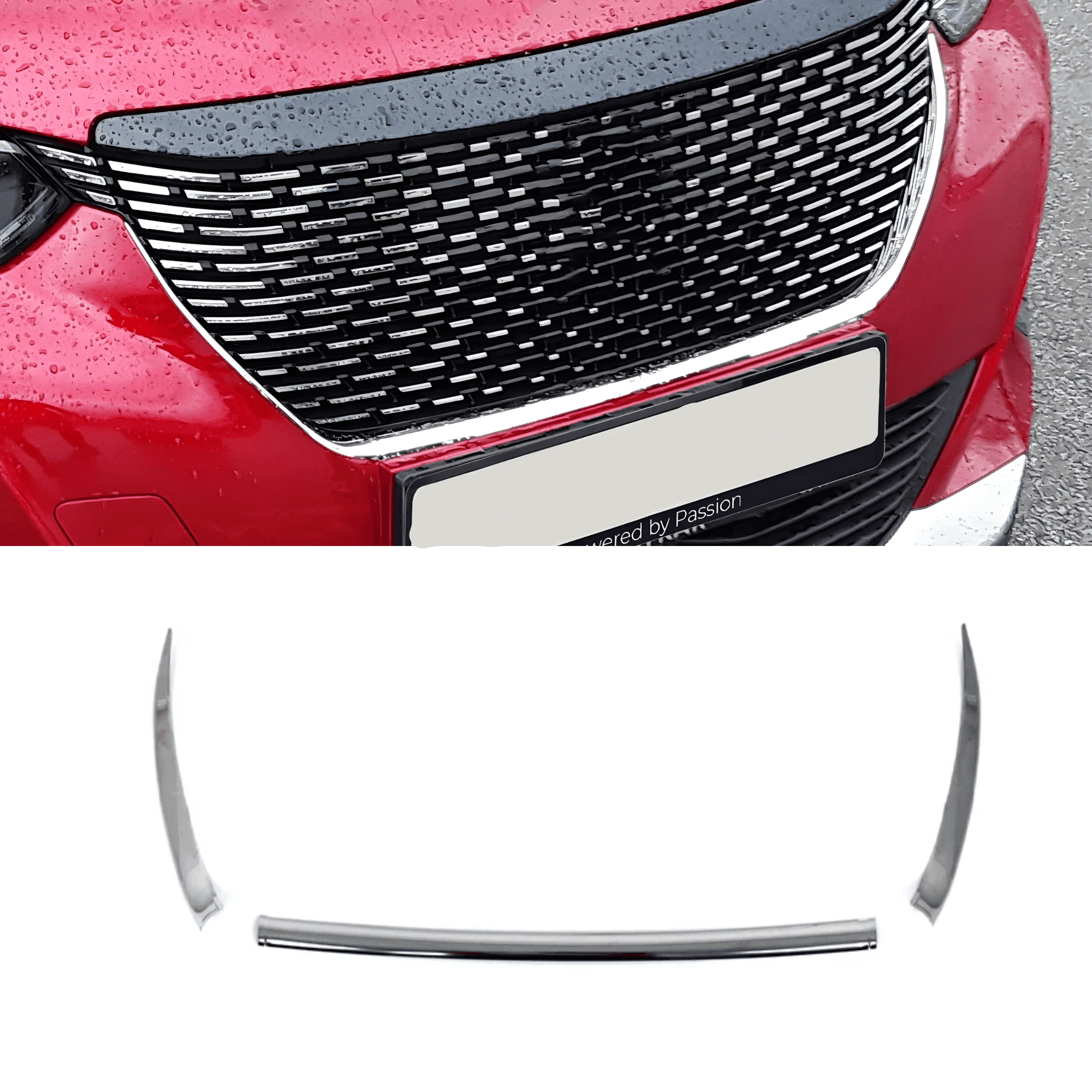 Stainless Steel Chrome Front Grill Frame Fit Peugeot 2008 (2020-2023)