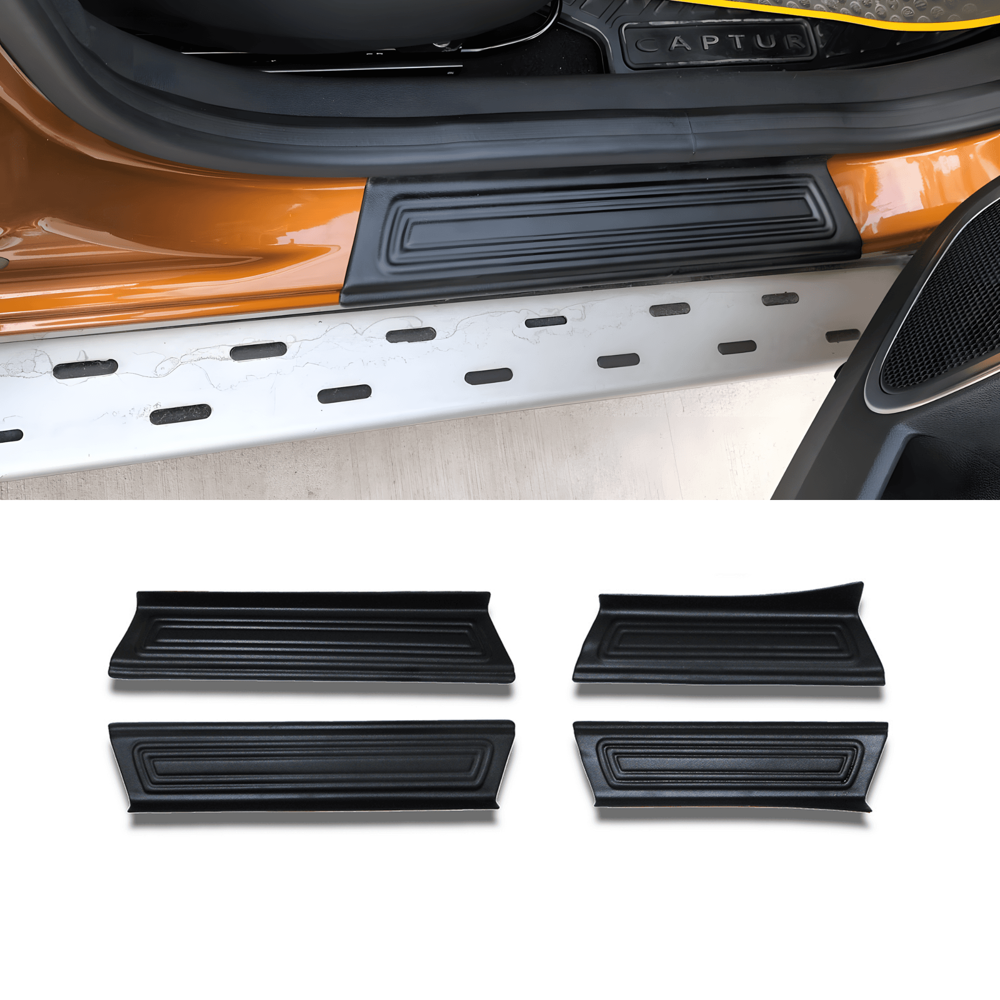 Scratch Guard Plastic Door Sill Protector Fit Renault Captur (2013-2019)