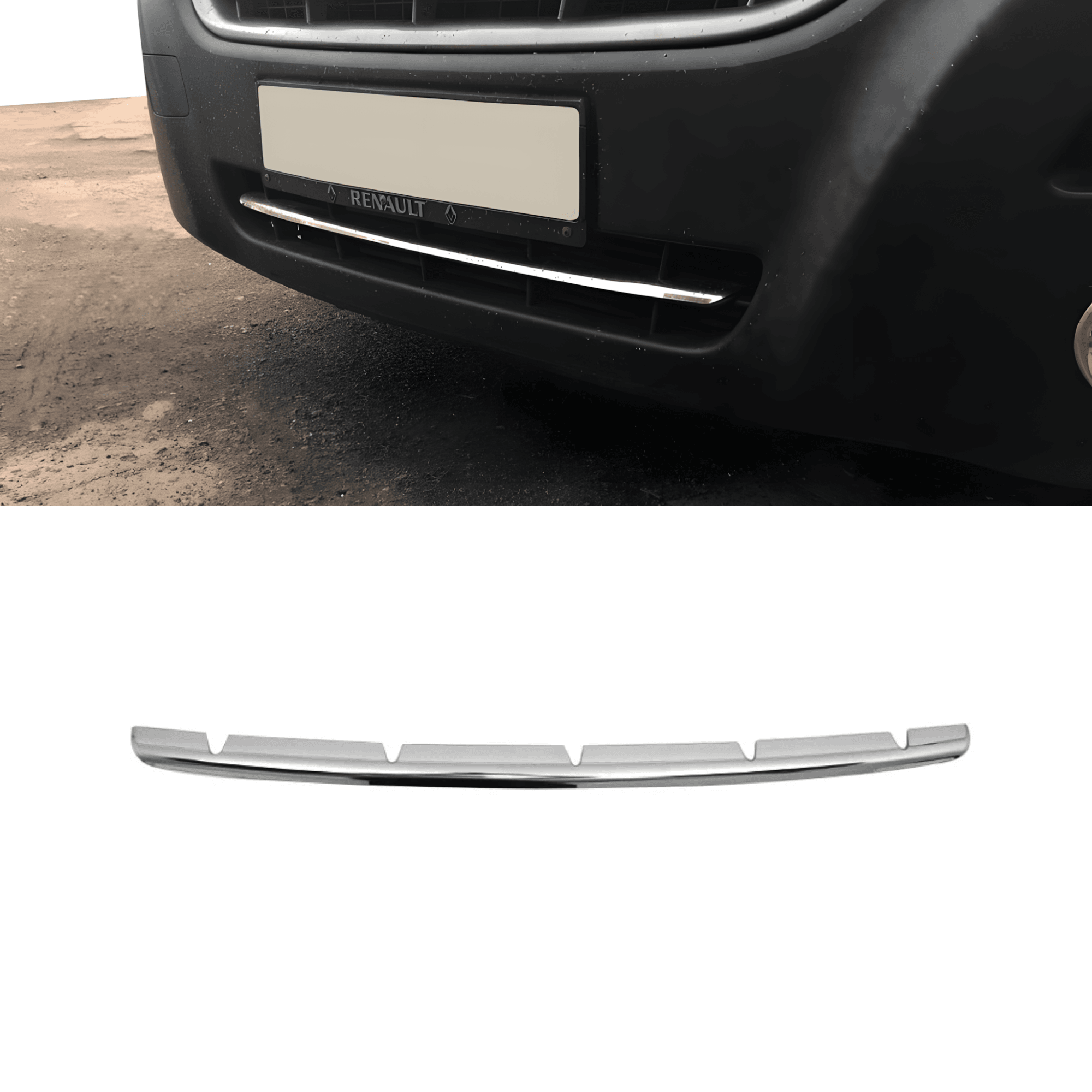 Stainless Steel Chrome Front Bumper Streamer Fit Renault Master (2011-2019)
