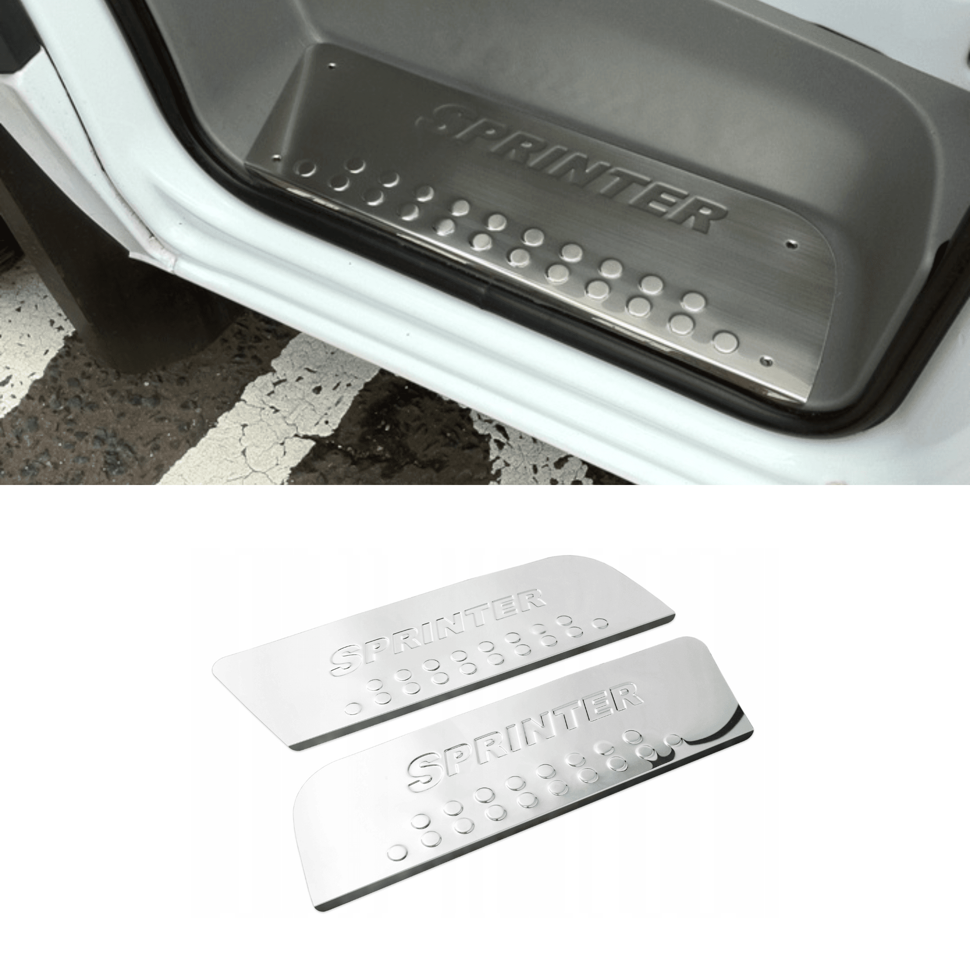 Stainless Steel Chrome Door Sill Protector Fit Mercedes-Benz Sprinter (2006-2018)