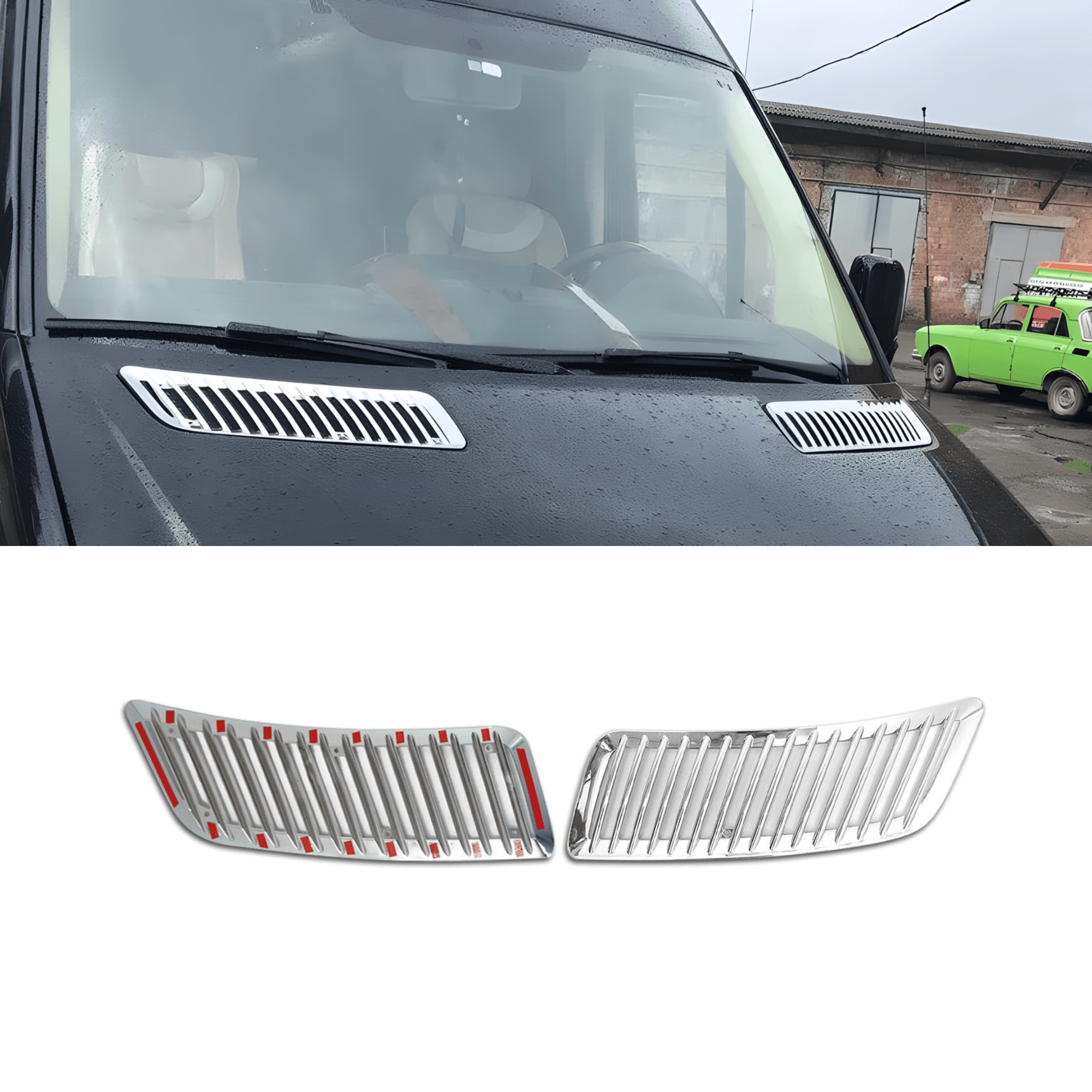 Scratch Guard Plastic Chrome Hood Vent Cover Fit Mercedes-Benz Sprinter (2006-2018)