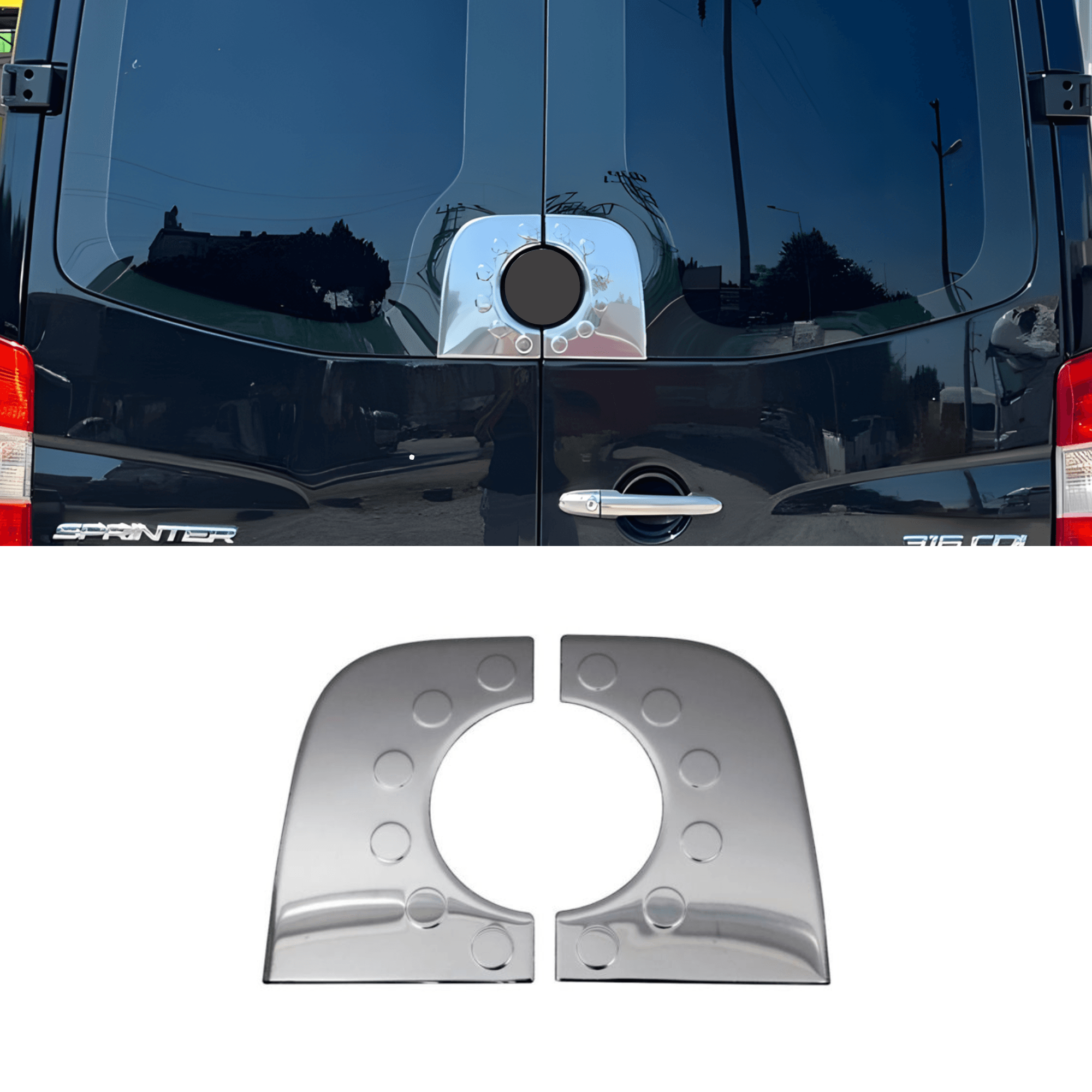 Stainless Steel Chrome Rear Trunk Logo Cover Mercedes-Benz Sprinter (2006-2018)