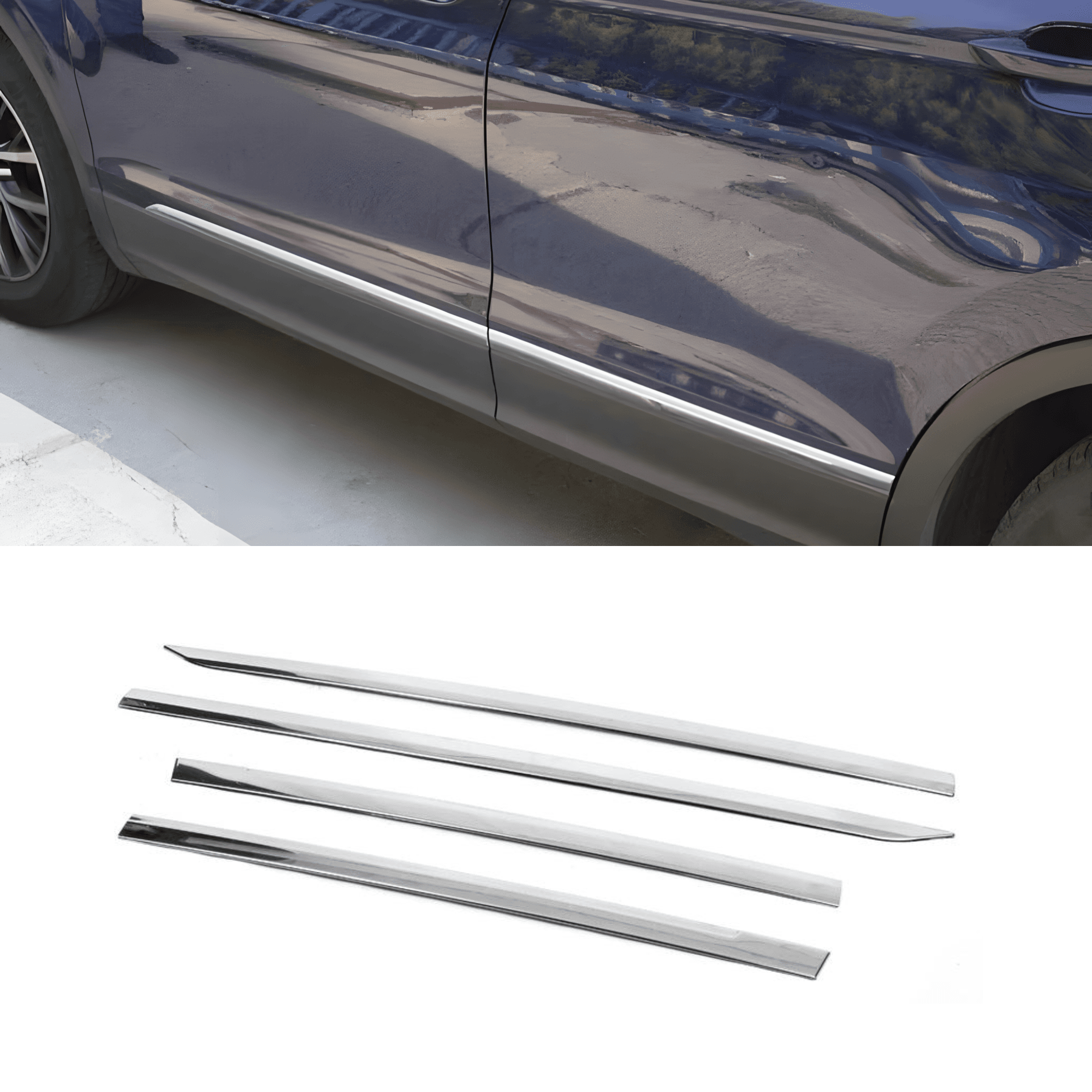 Scratch Guard Stainless Steel Side Door Streamer Fit Volkswagen Tiguan (2016-2024)