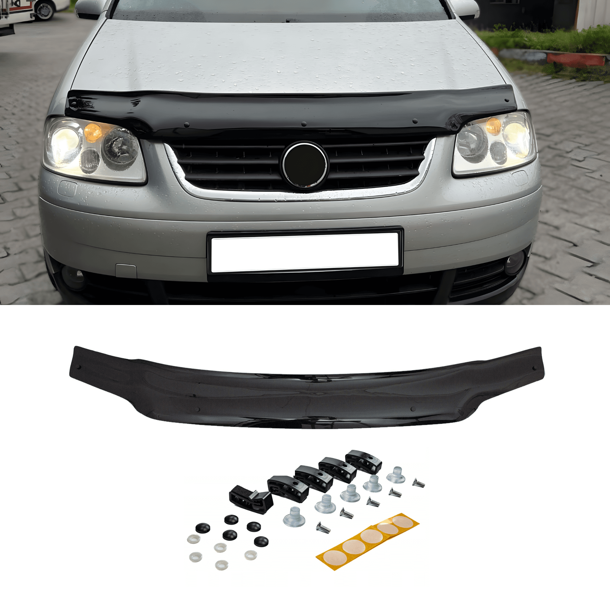 Plastic Front Stone & Bug Deflector Hood Guard Fit Volkswagen Touran (2003-2006)