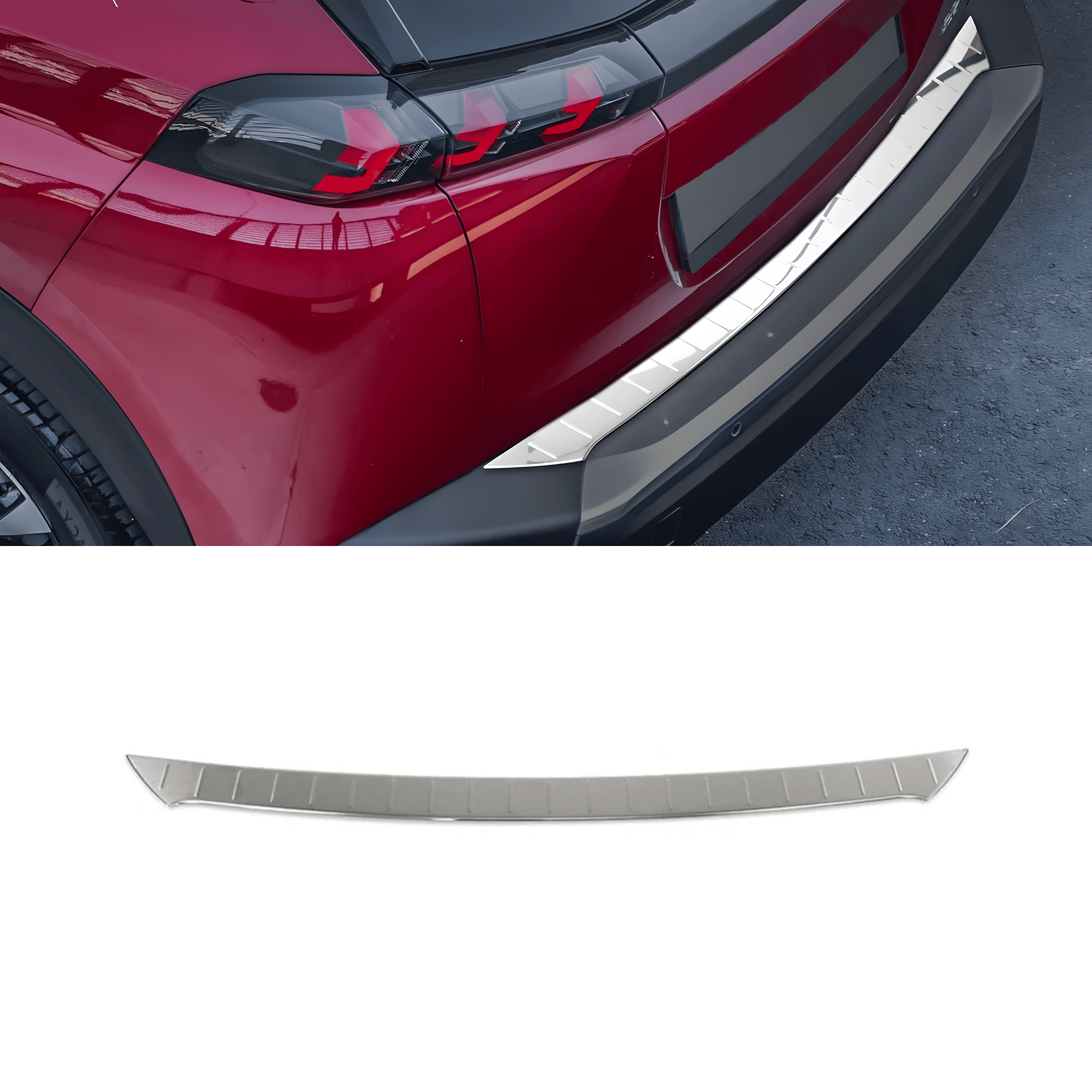 Stainless Steel Chrome Rear Bumper Protector Fit Peugeot 2008 (2020-2024)