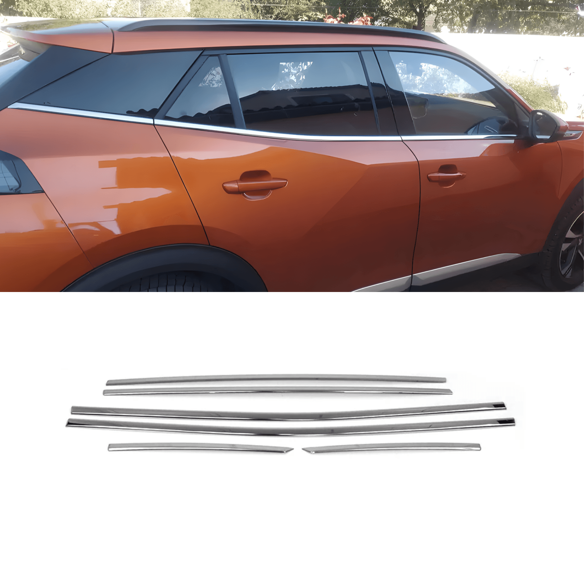 Stainless Steel Chrome Lower Window Sill Trim Fit Peugeot 2008 (2020-2024)