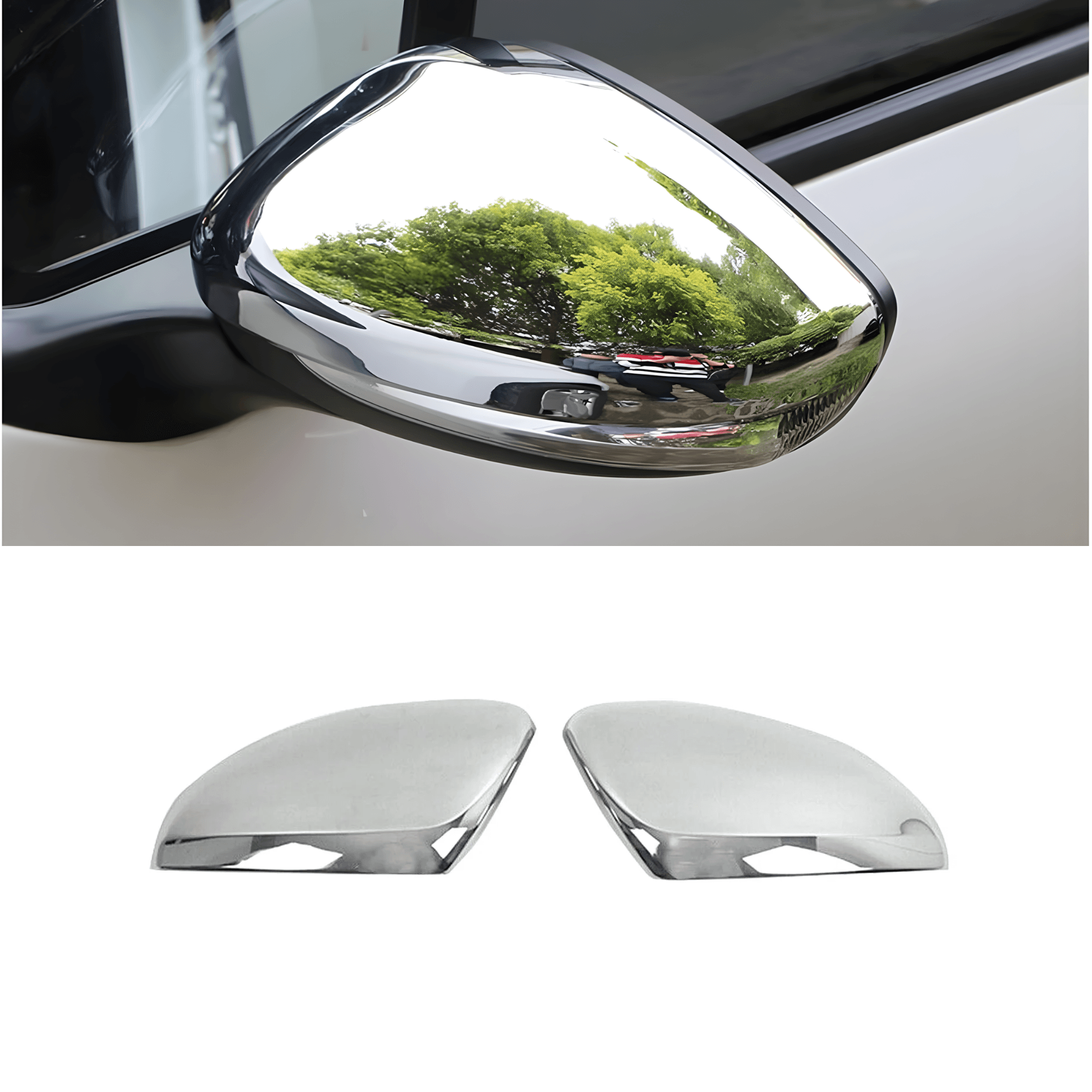 Stainless Steel Chrome Mirror Cover Fit Peugeot 2008 (2013-2019)