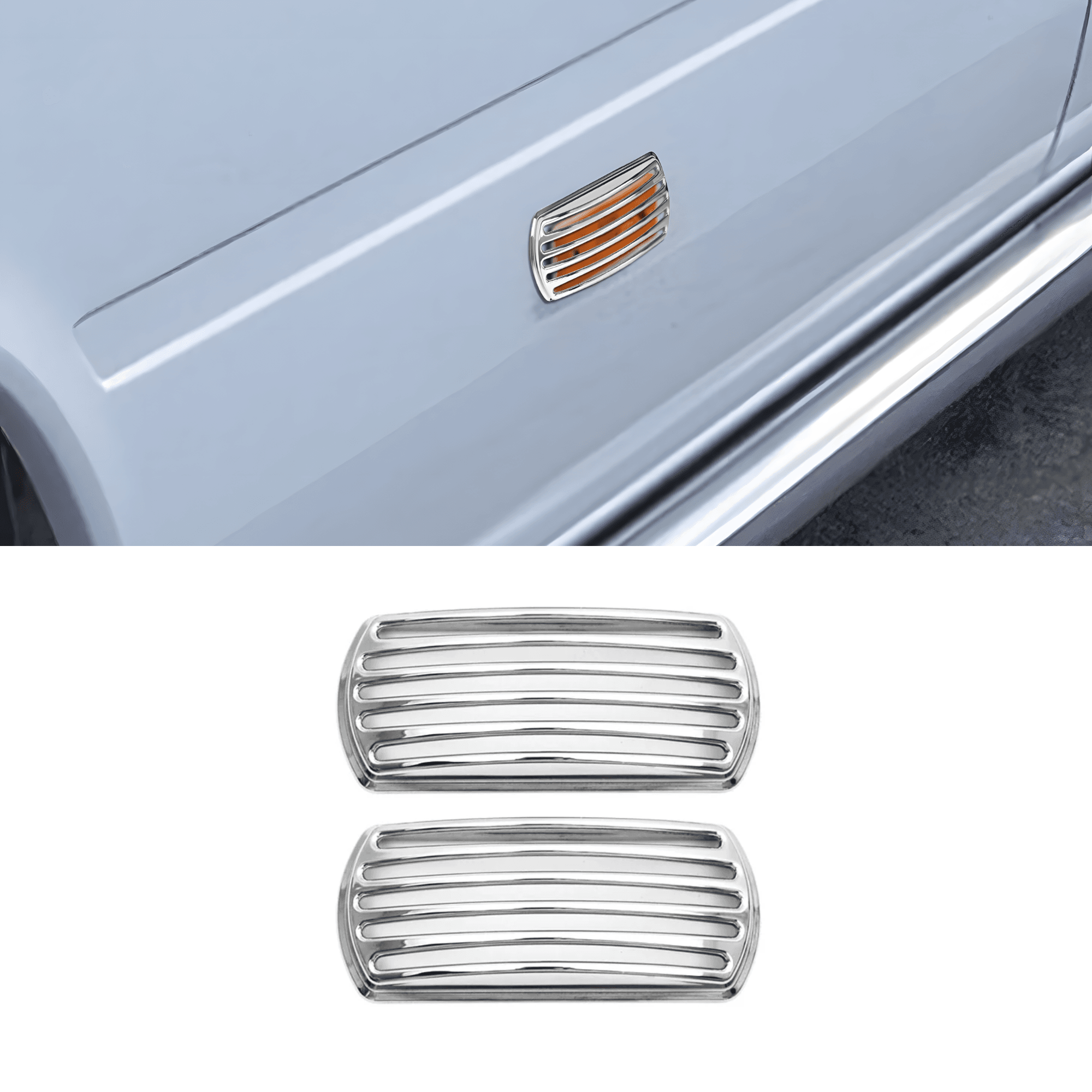 Chrome Plated Plastic Side Signal Cover Fit Mercedes-Benz Sprinter (1995-2005)