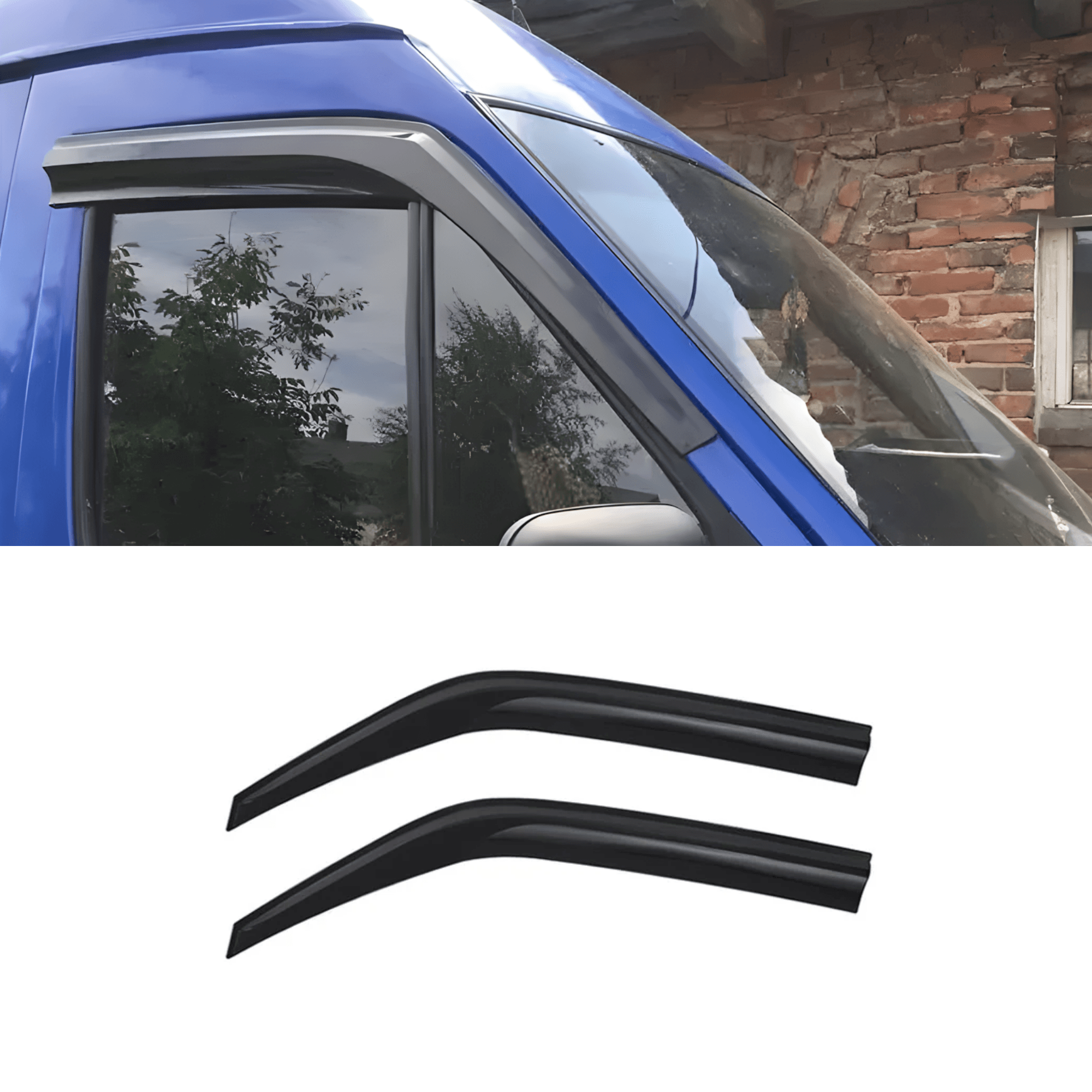 Durable Tape-On Side Window Deflector Rain Guards Fit Mercedes-Benz Sprinter (1995-2005)