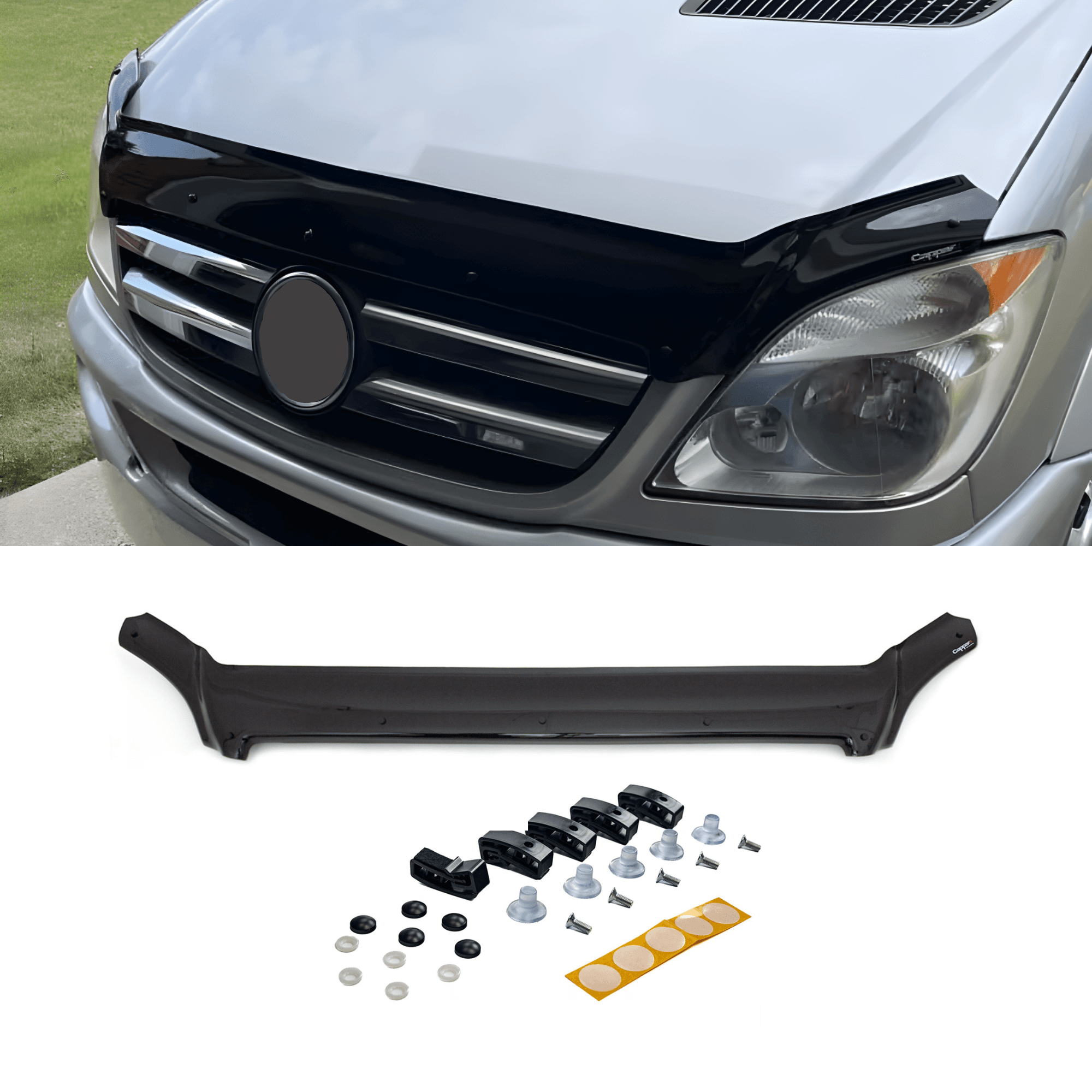 Plastic Front Stone & Bug Deflector Hood Guard Fit Mercedes-Benz Sprinter (2006-2013)