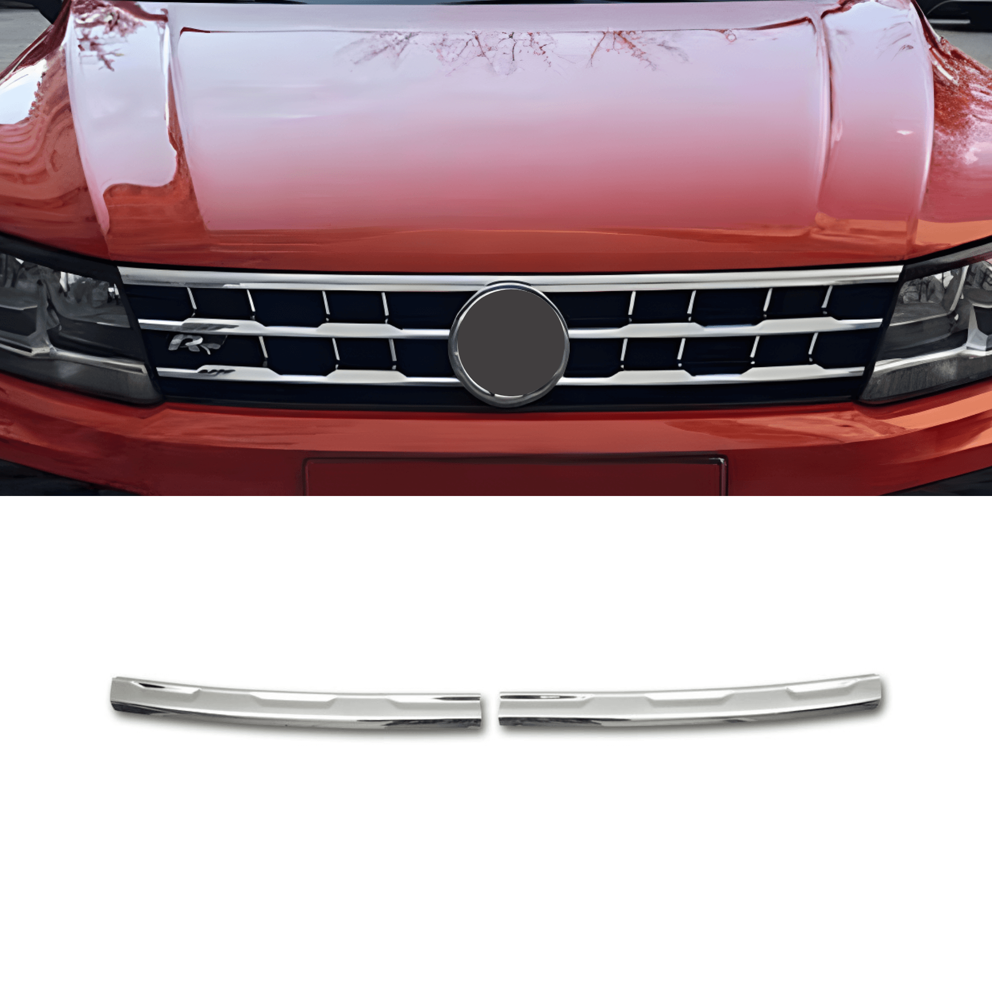 Stainless Steel Chrome Grille Accent Trim Fit Volkswagen Tiguan (2016-2020)