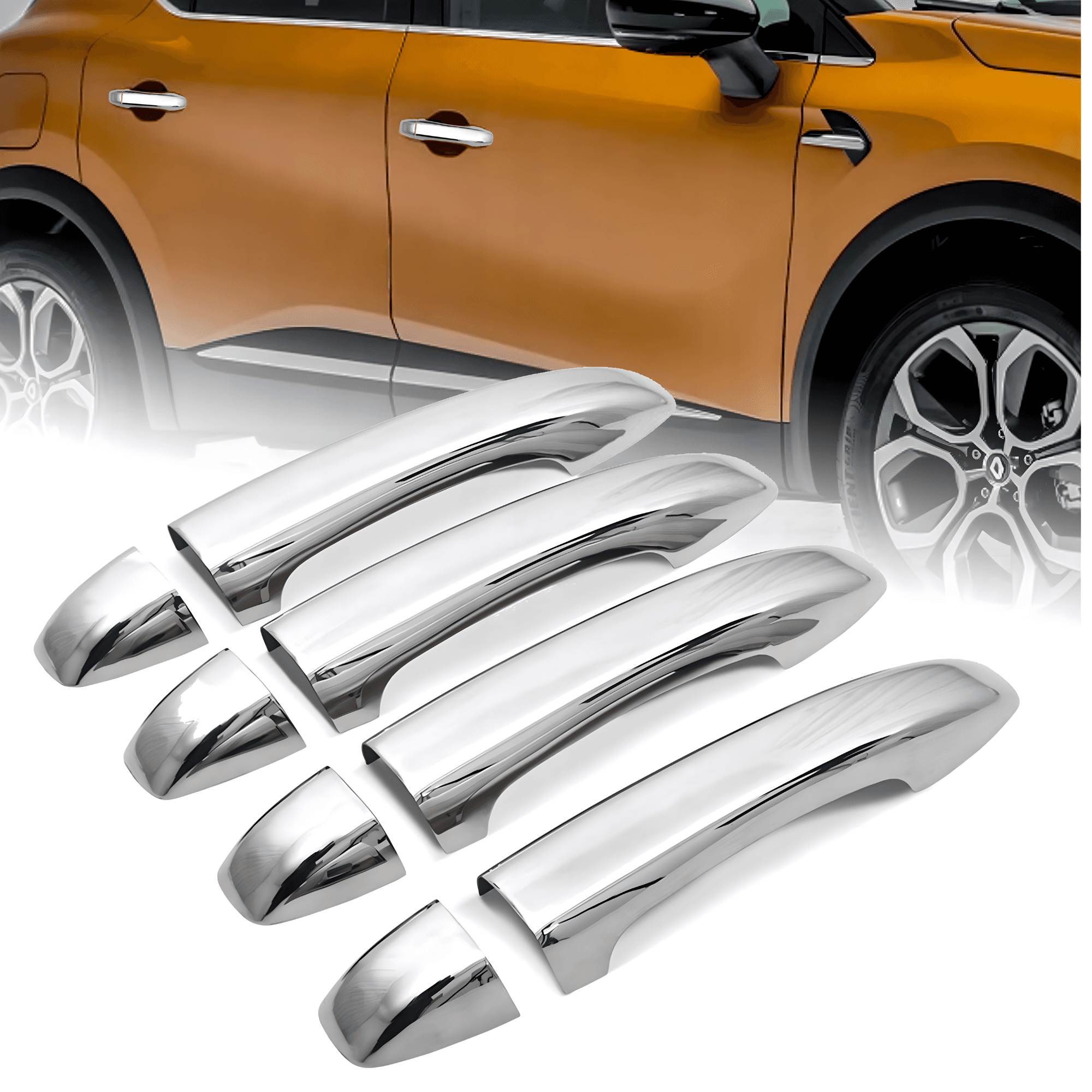 Stainless Steel Chrome Door Handle Cover Fit Renault Captur (2020-2023)
