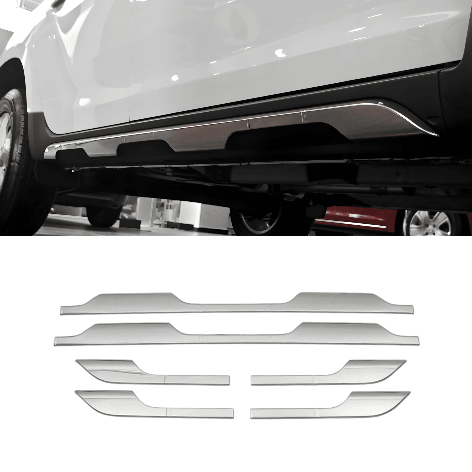 Stainless Steel Chrome Side Skirt Trim Fit Dacia Duster (2018-2024)