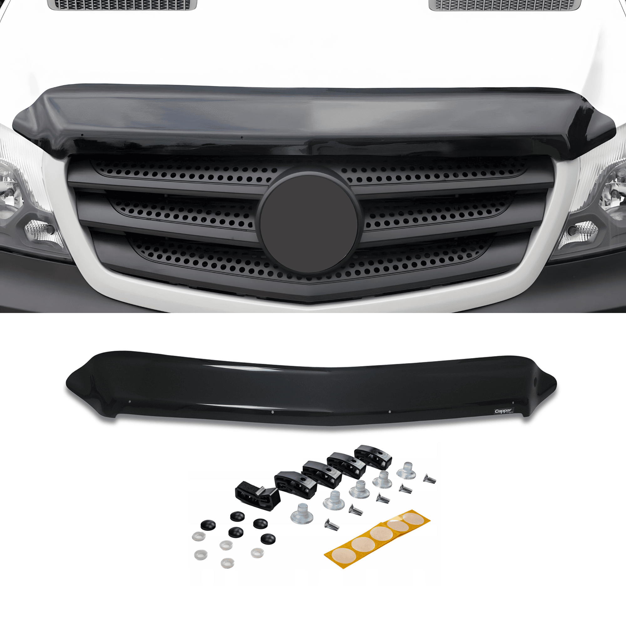 Plastic Front Stone & Bug Deflector Hood Guard Fit Mercedes-Benz Sprinter (2014-2018)