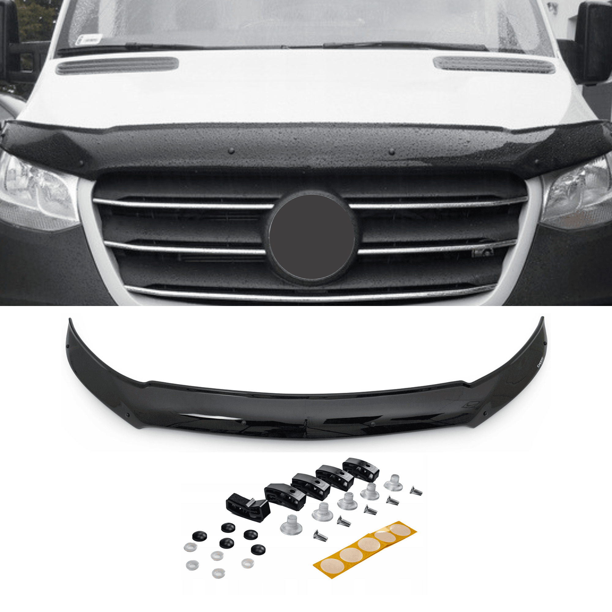 Plastic Front Stone & Bug Deflector Hood Guard Fit Mercedes-Benz Sprinter (2019-2024)