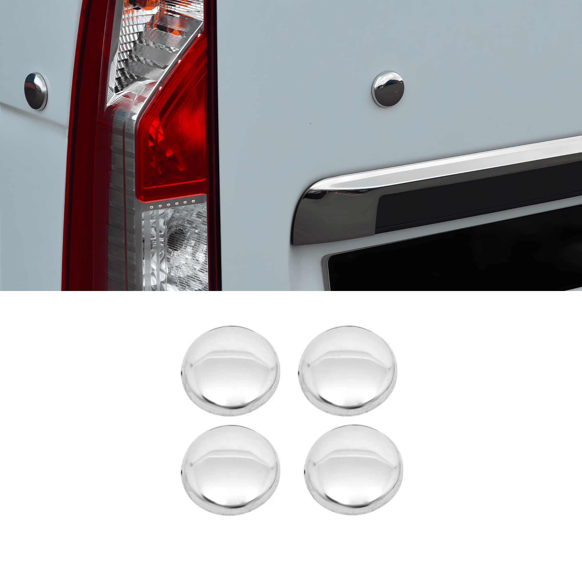 Stainless Steel Chrome Rear Tailgate Plug Cover Fit Renault Master (2011-2024)
