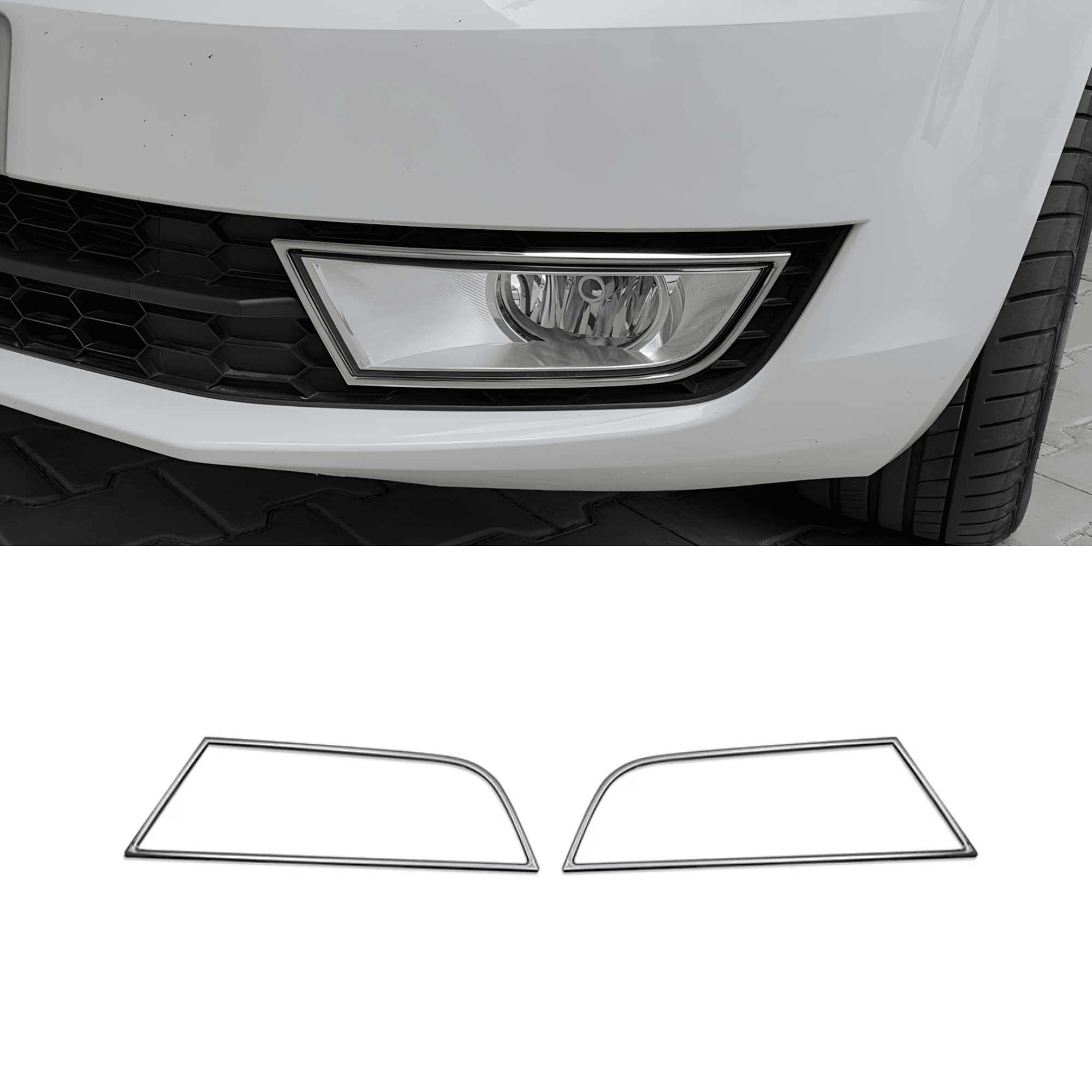 Stainless Steel Chrome Fog Light Cover Fit Skoda Octavia (2013-2016)