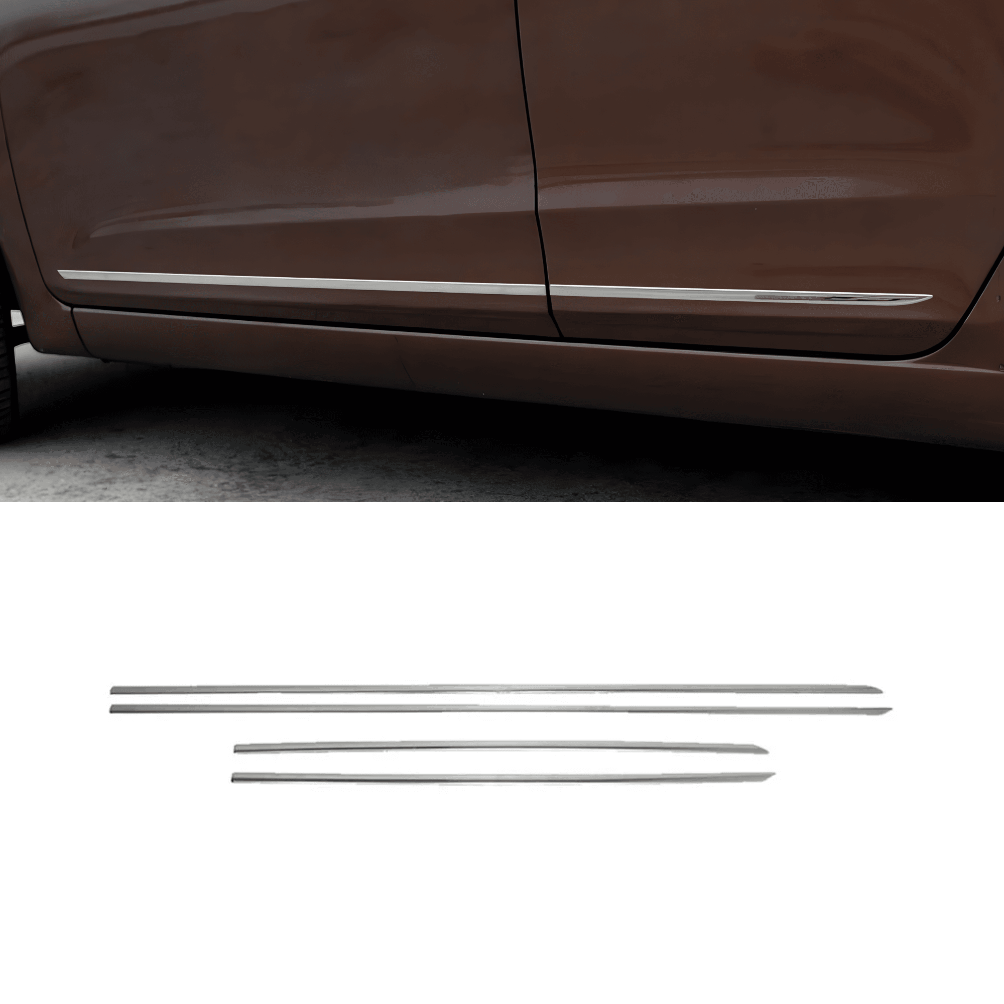 Scratch Guard Stainless Steel Side Door Streamer Fit Volkswagen Touran (2016-2024)