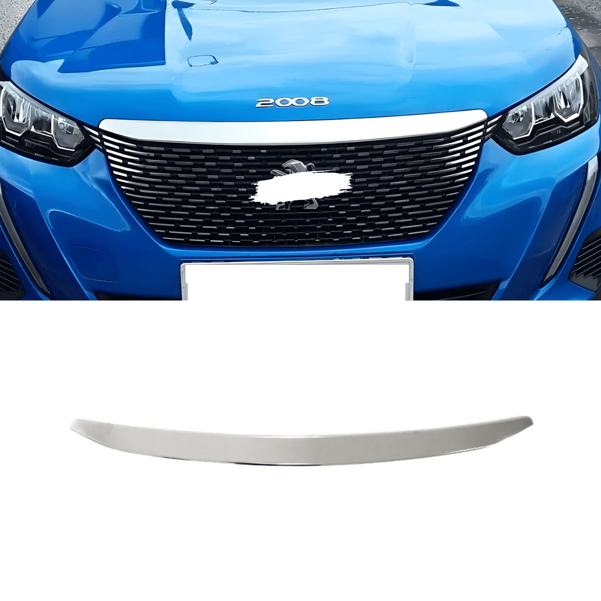 Stainless Steel Chrome Bonnet Streamer Fit Peugeot 2008 (2020-2023)