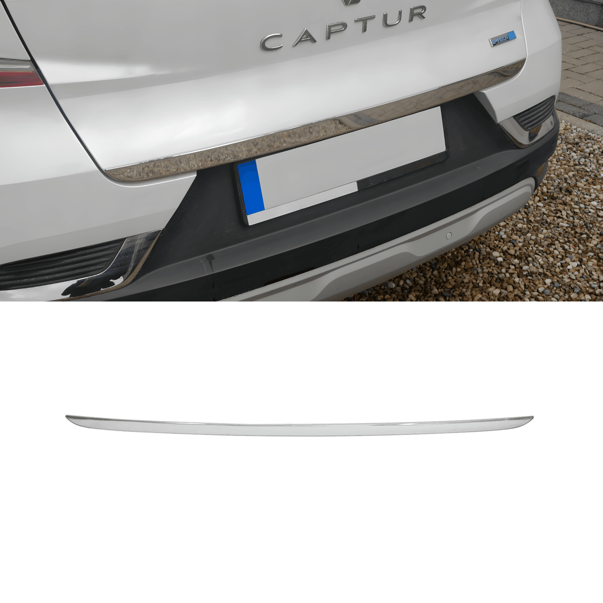 Stainless Steel Chrome Lower Tailgate Trim Fit Renault Captur (2020-2023)