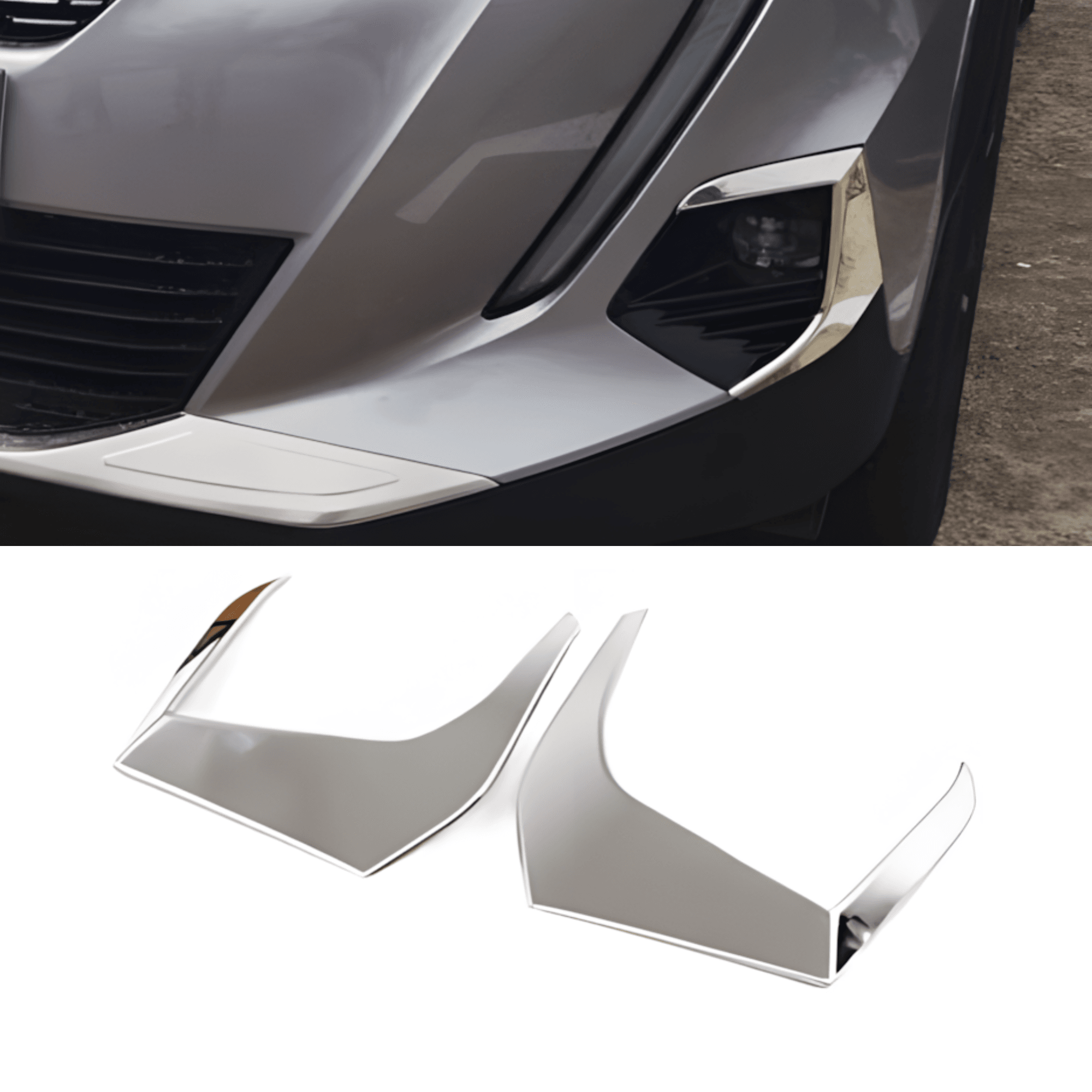 Stainless Steel Chrome Fog Light Cover Fit Peugeot 2008 (2020-2023)