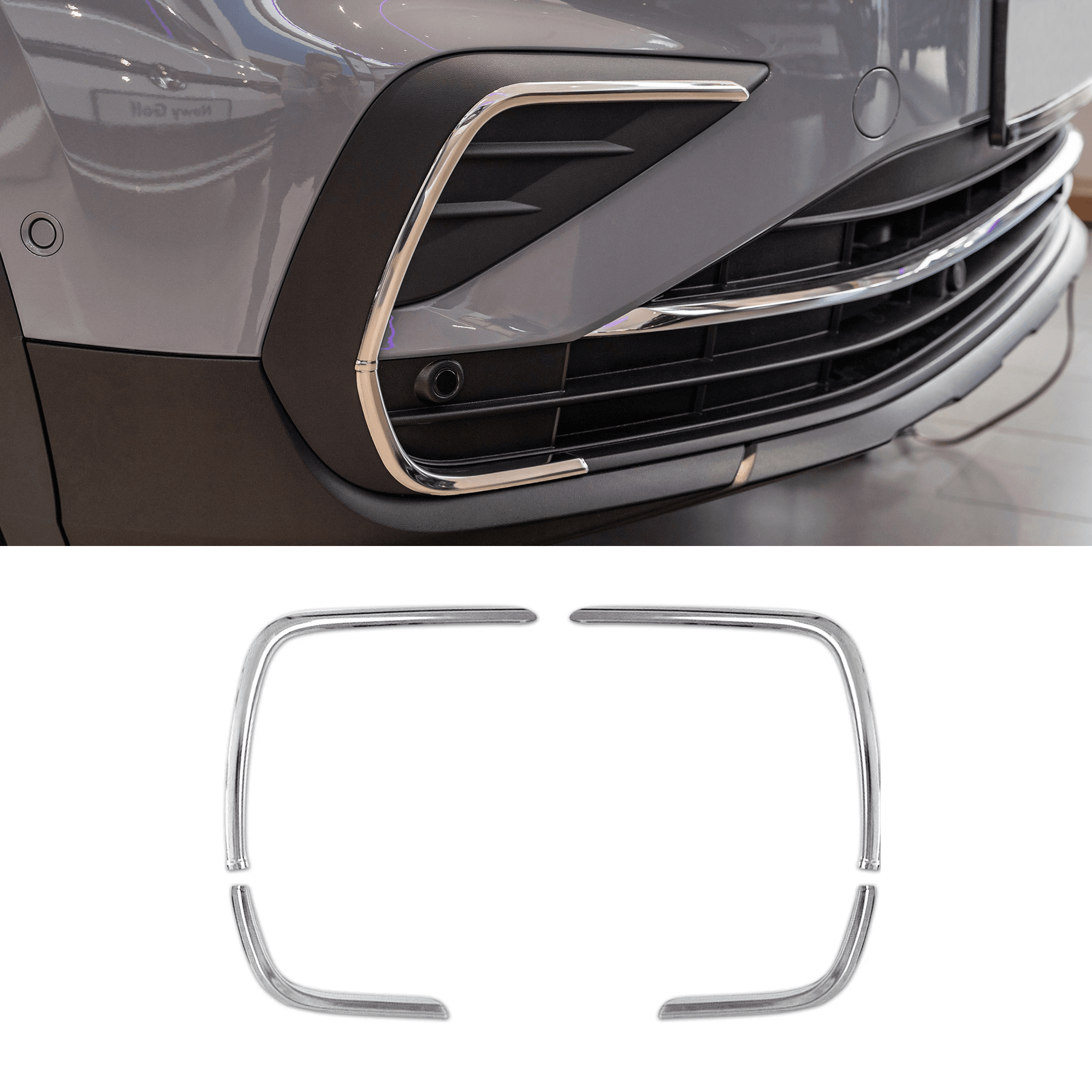 Stainless Steel Chrome Fog Light Cover Fit Volkswagen Tiguan (2021-2024)