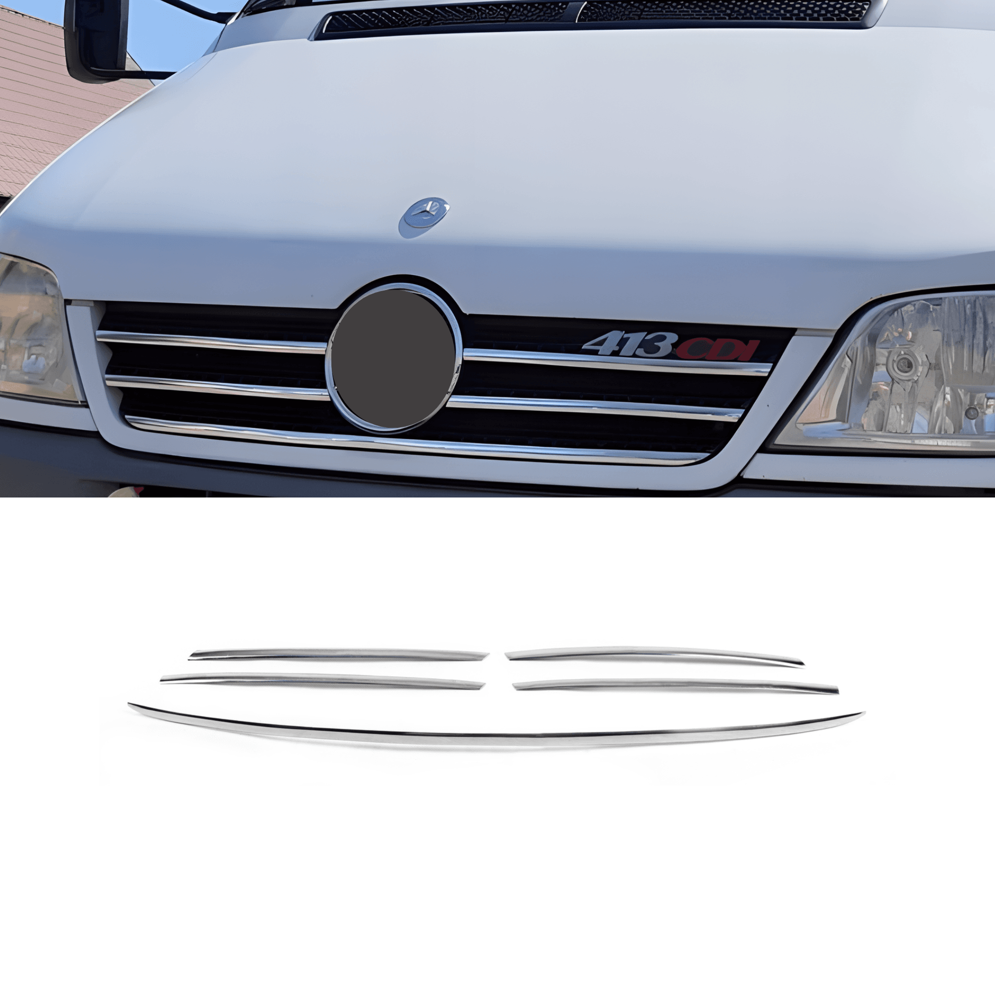 Stainless Steel Chrome Grille Accent Trim Fit Mercedes-Benz Sprinter (2003-2005)