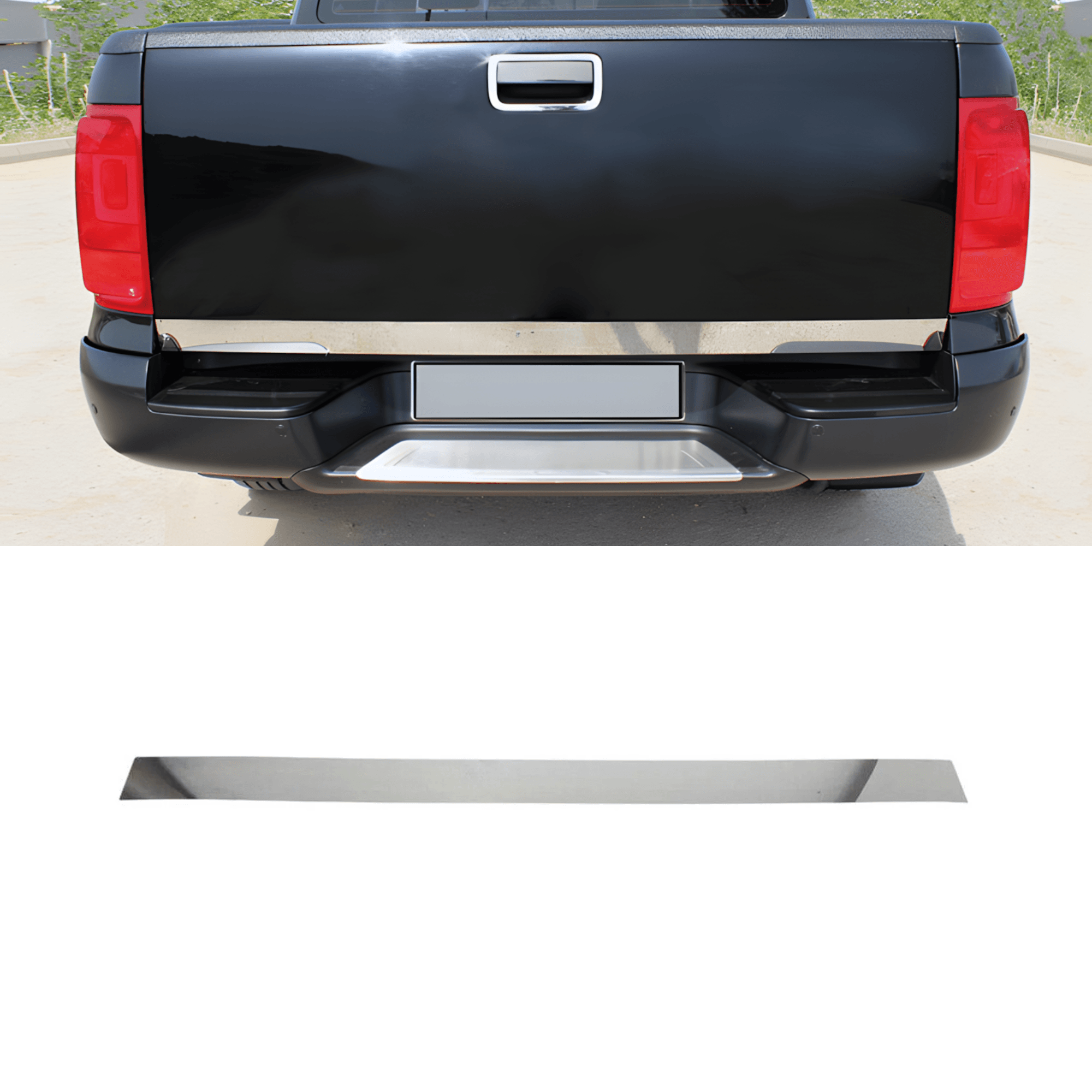 Stainless Steel Chrome Lower Tailgate Trim Fit Volkswagen Amarok (2011-2021)
