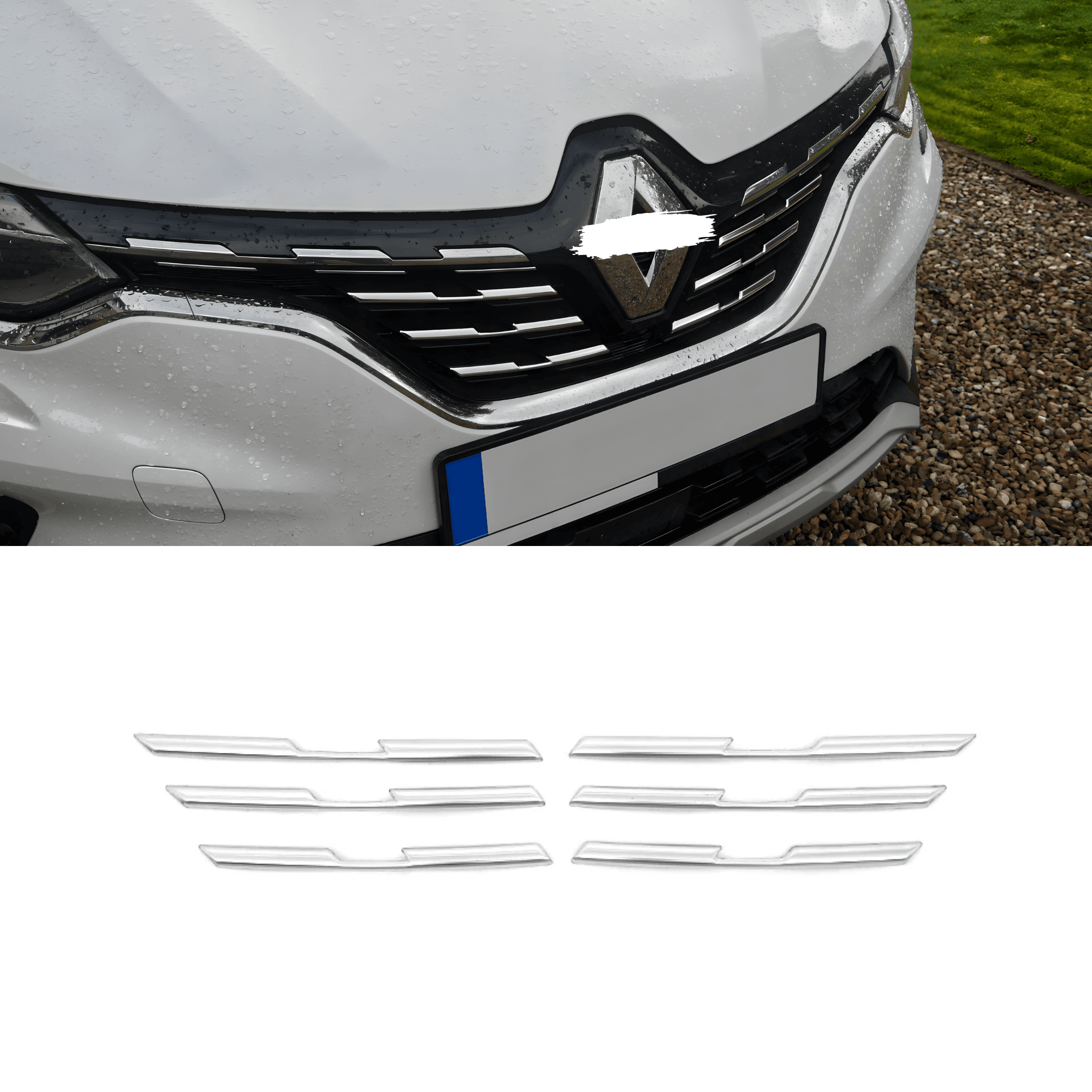 Stainless Steel Chrome Grille Accent Trim Fit Renault Captur (2020-2023)