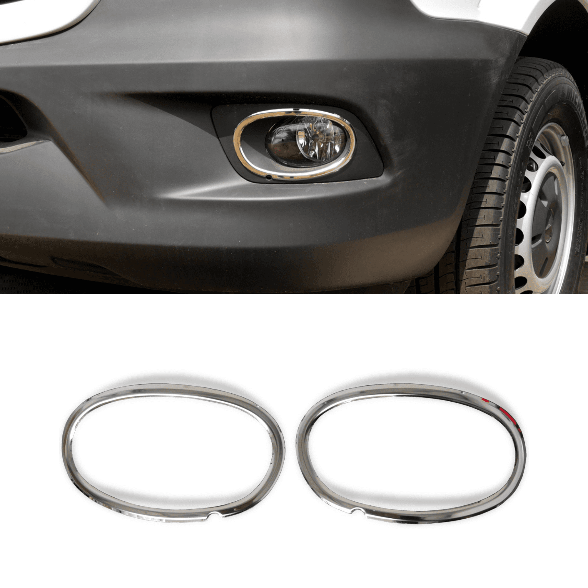 Stainless Steel Chrome Fog Light Cover Fit Mercedes-Benz Sprinter (2014-2018)