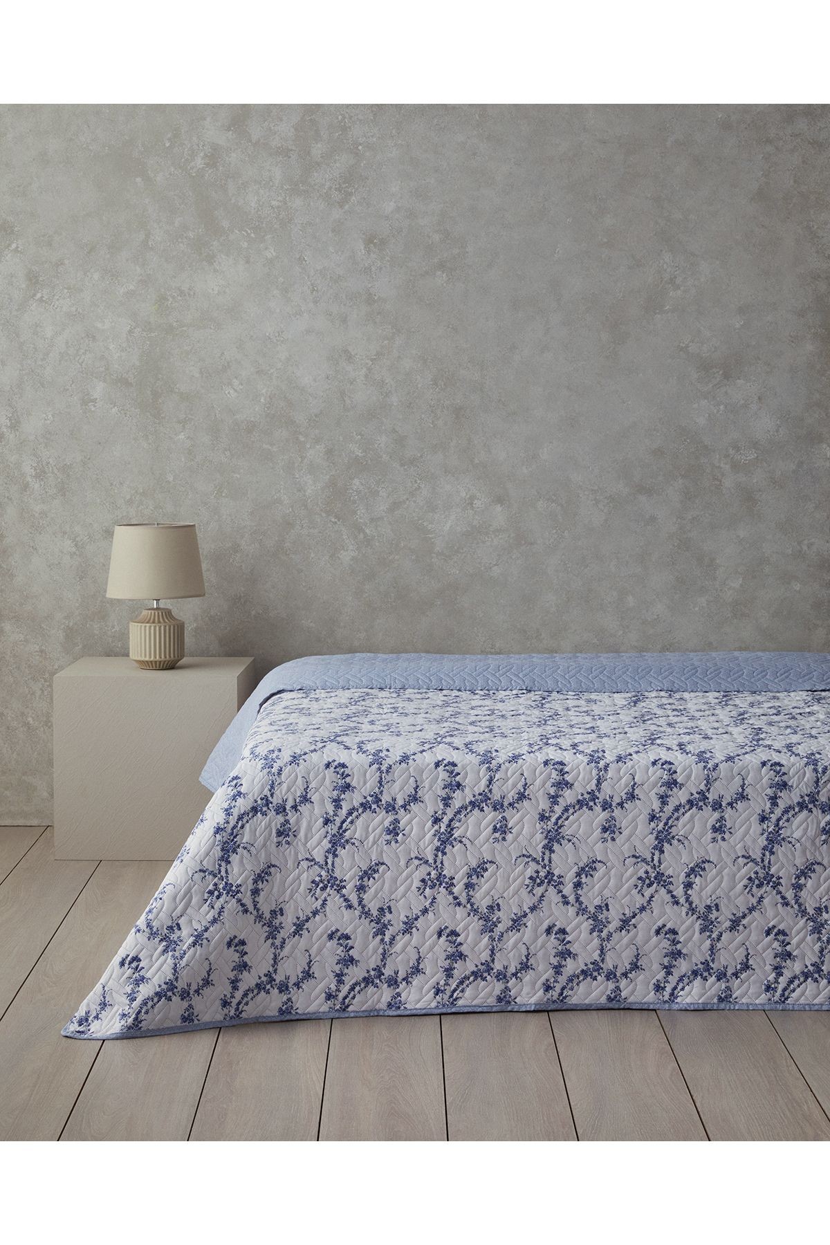 Scroll Flowers Tek Kişilik Çok Amaçlı Örtü Mavi