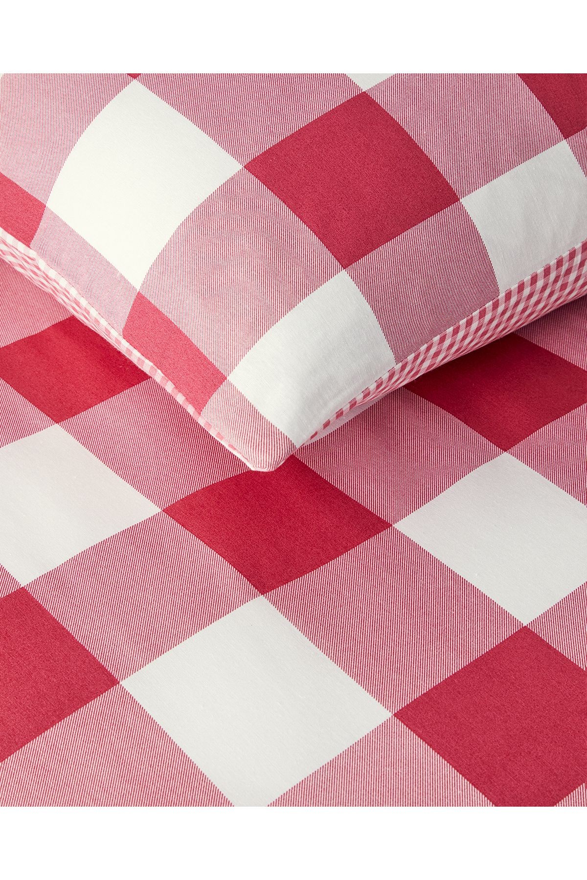Gingham Tek Kişilik Nevresim Seti Pembe