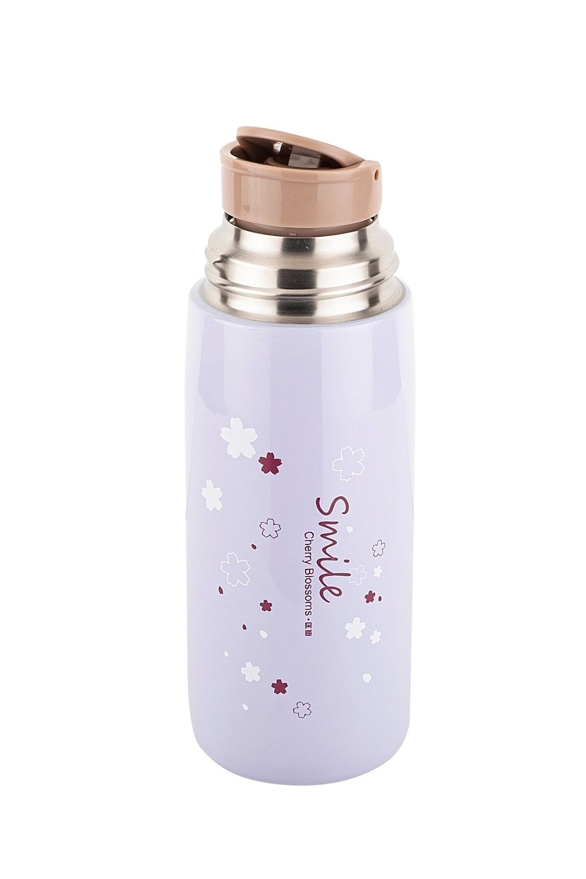 Okadı Lila Desenli Paslanmaz Çelik Termos 300ml