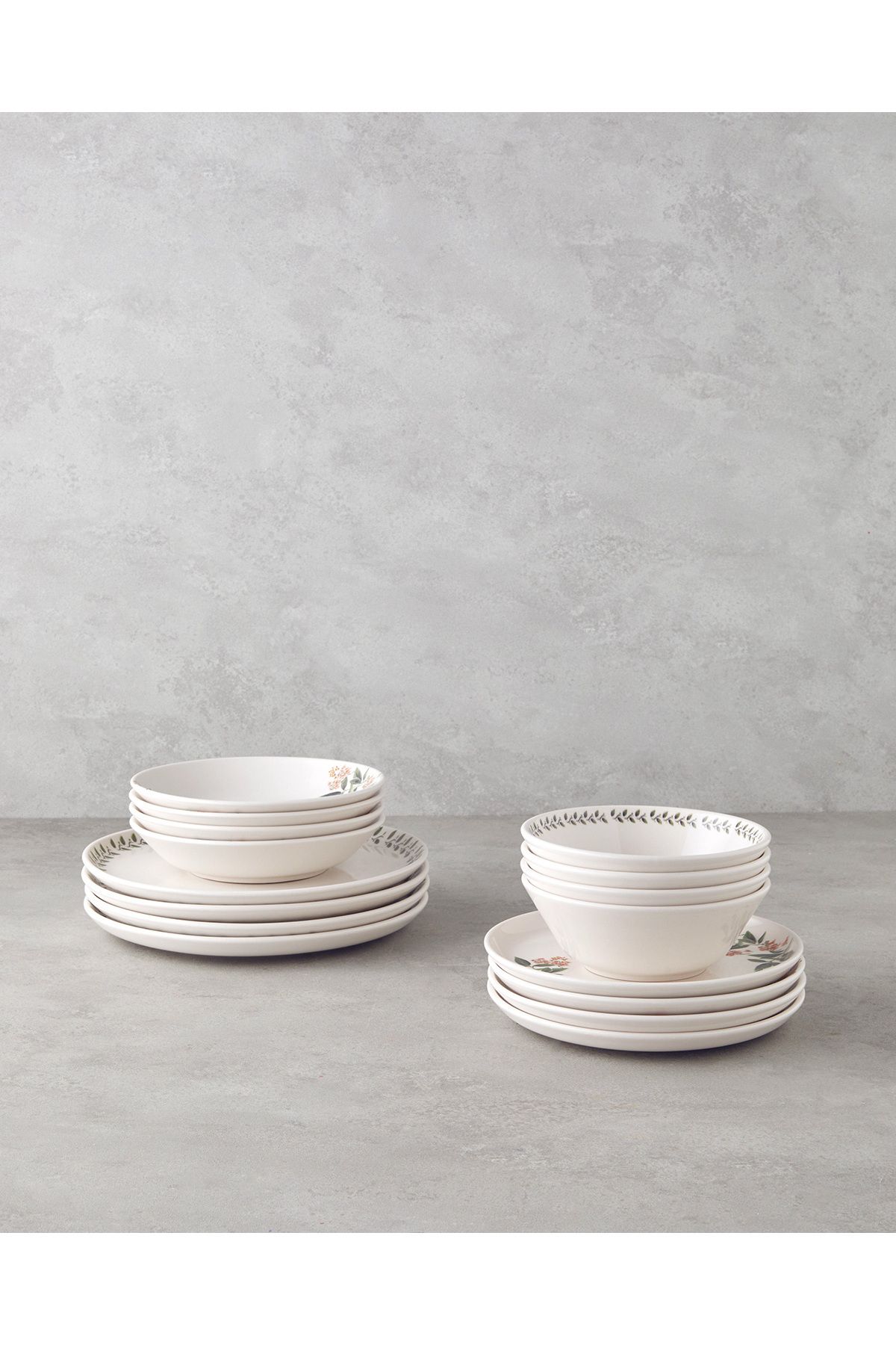 Elena Seramik Yemek Takımı 16 Parça 4 Kişilik Yeşil-Turuncu