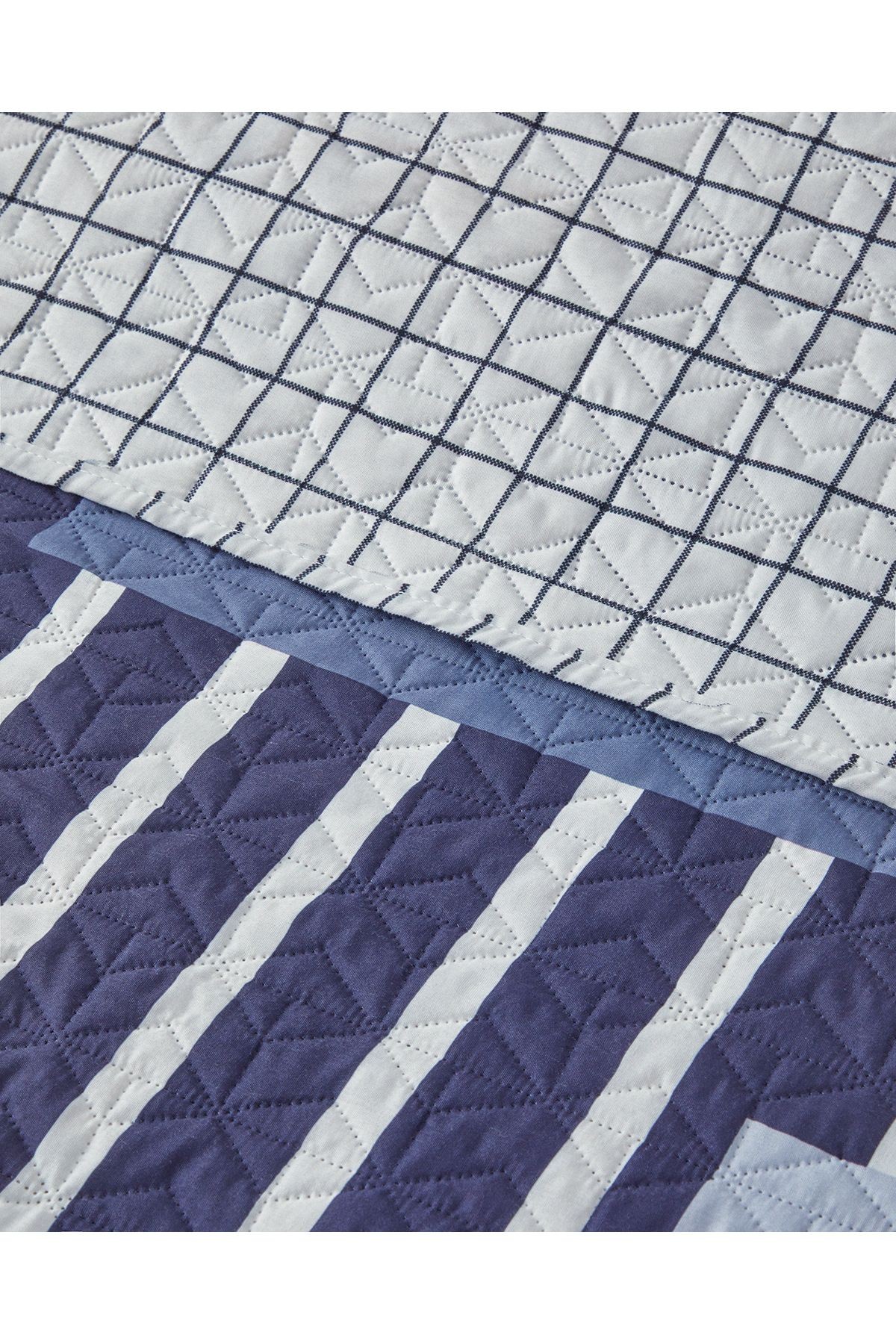 Patch Line Tek Kişilik Çok Amaçlı Örtü Lacivert