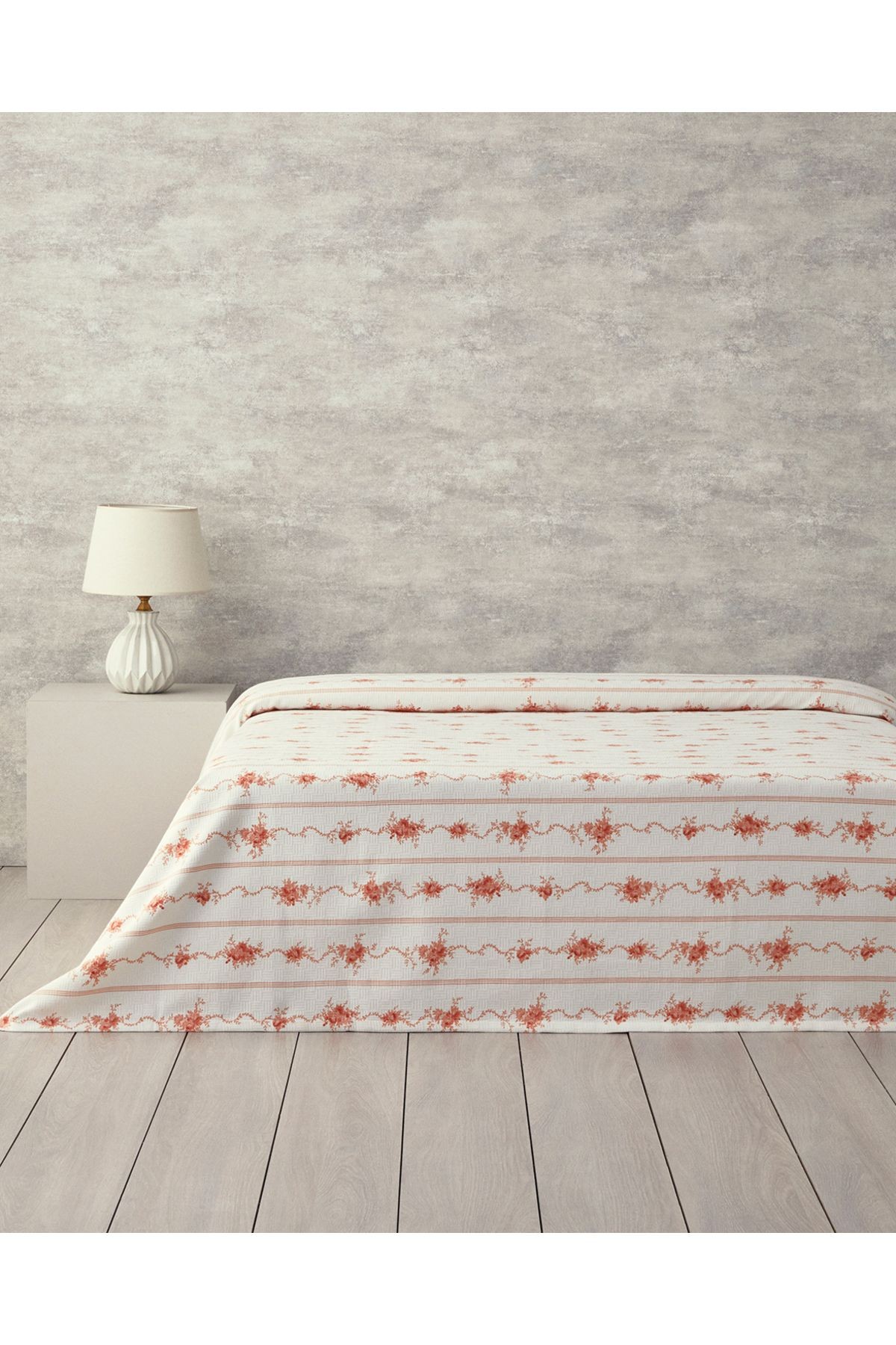 Flower Line Çift Kişilik Pike Turuncu