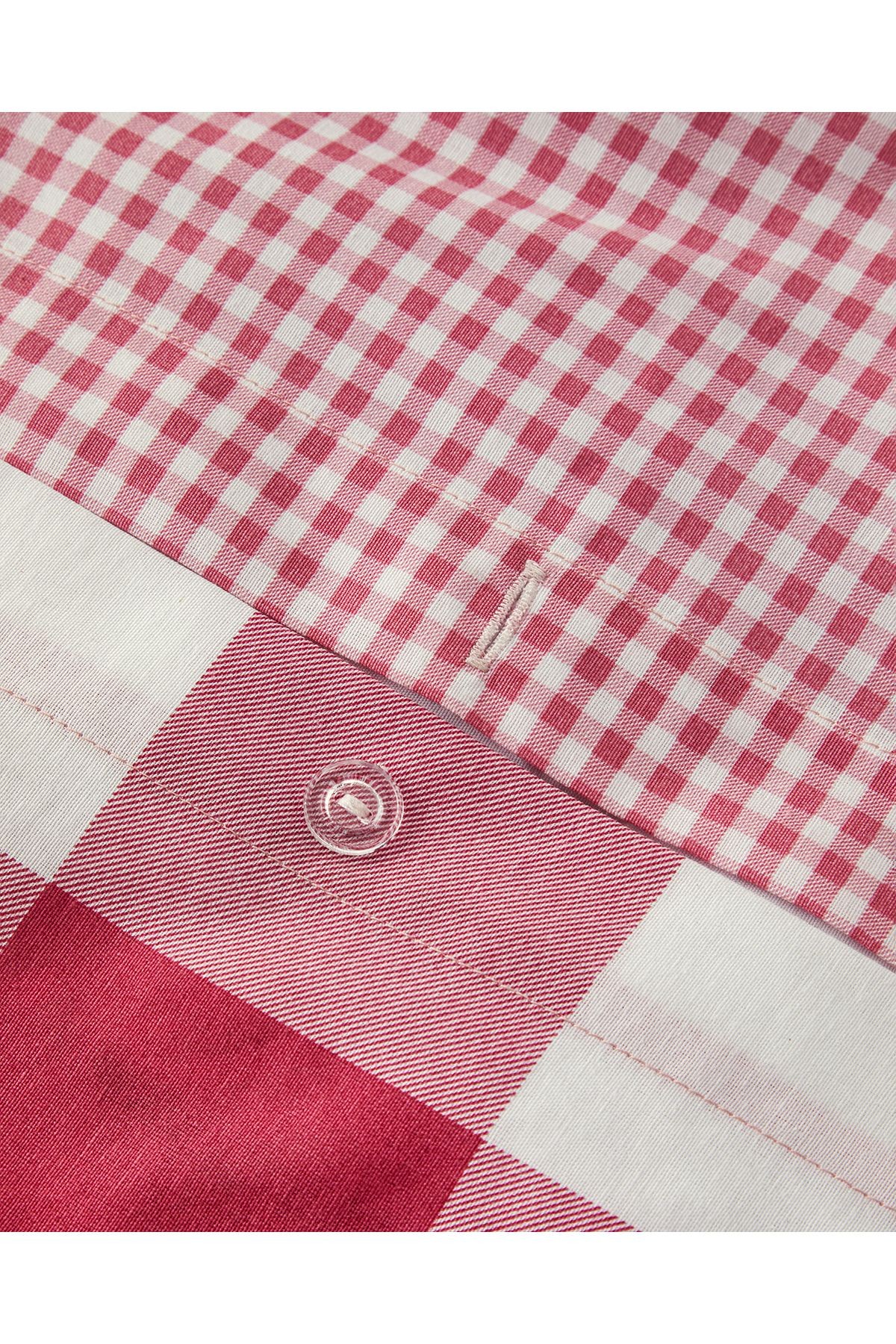 Gingham Tek Kişilik Nevresim Seti Pembe